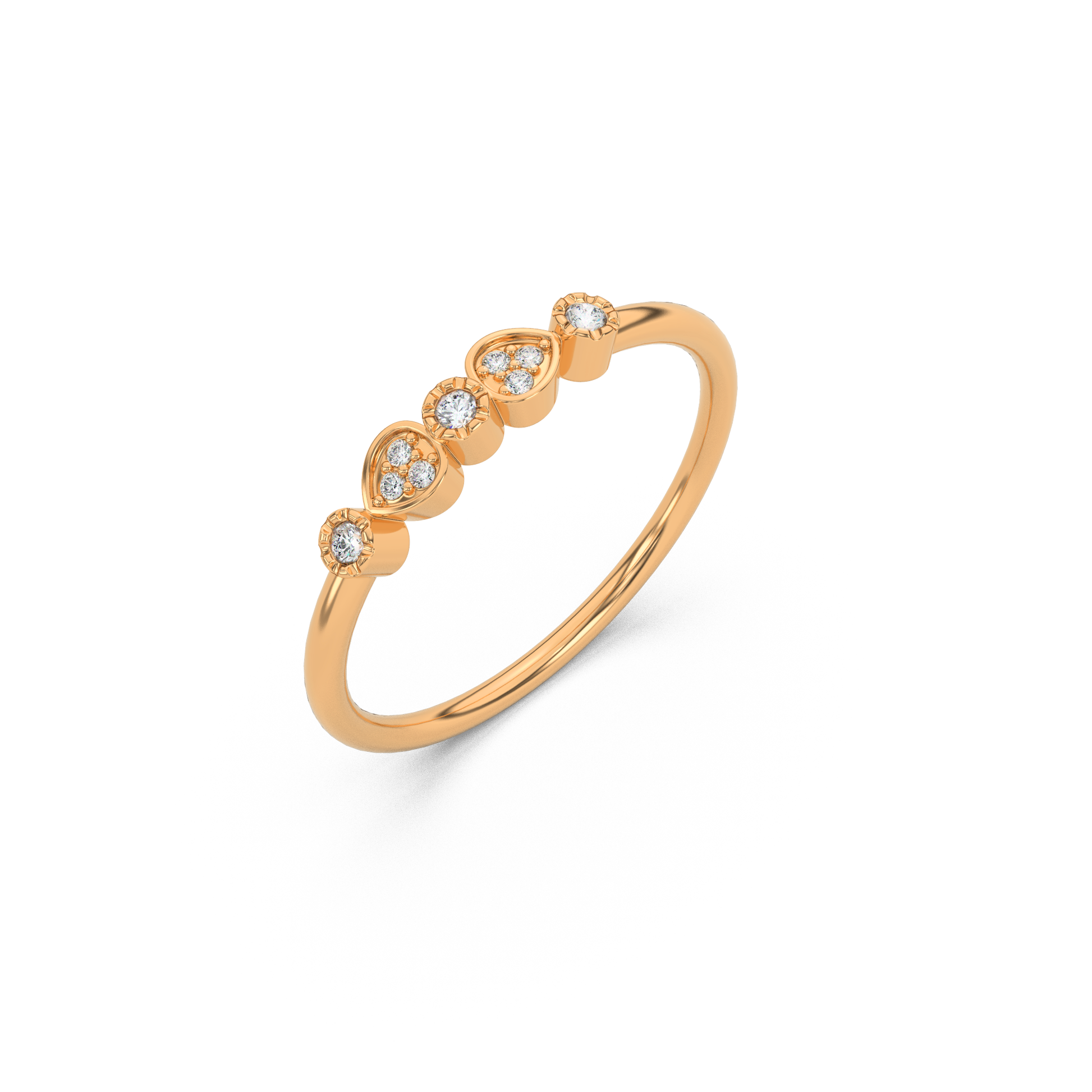 14 Kt Yellow Gold Diamond Ring