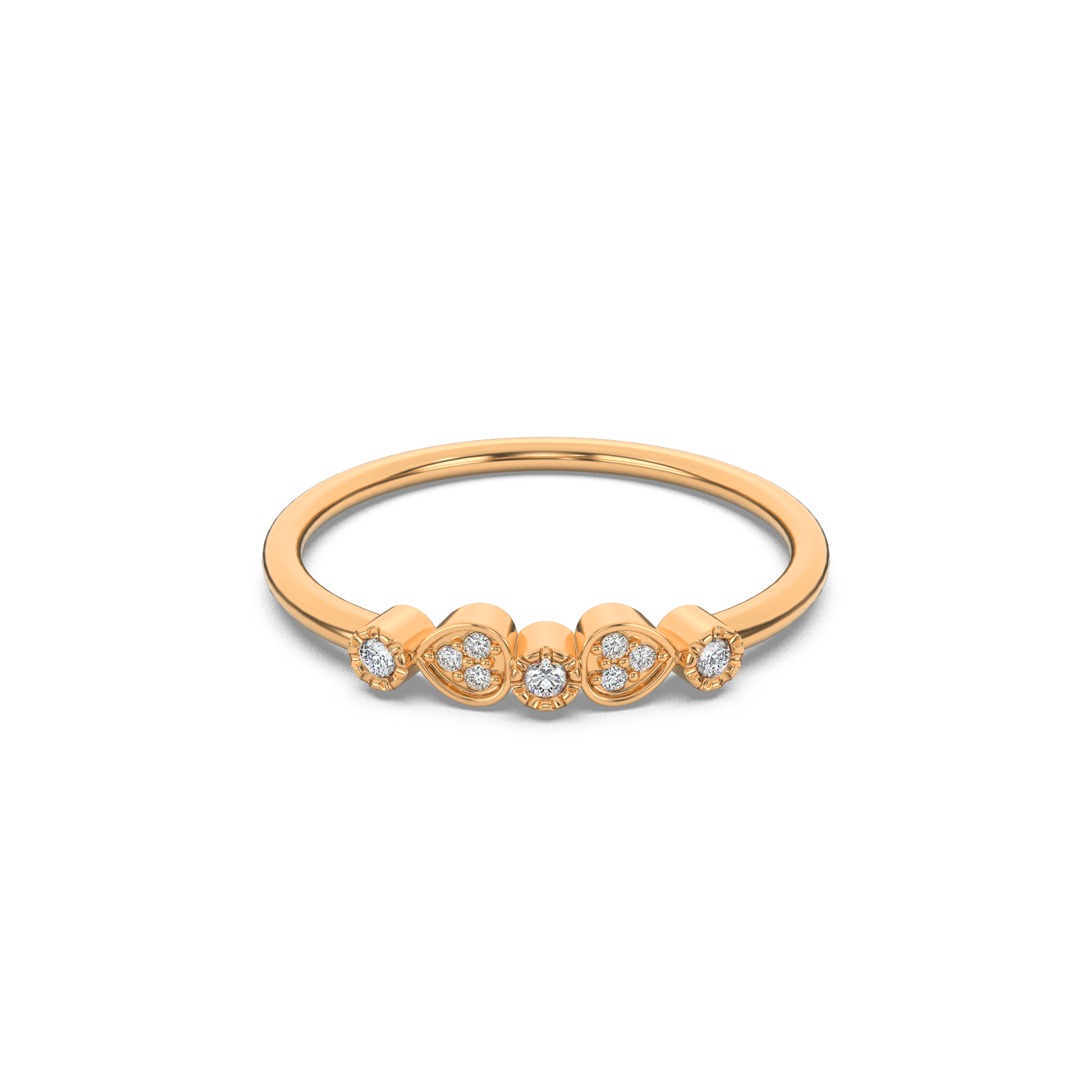 14 Kt Yellow Gold Diamond Ring