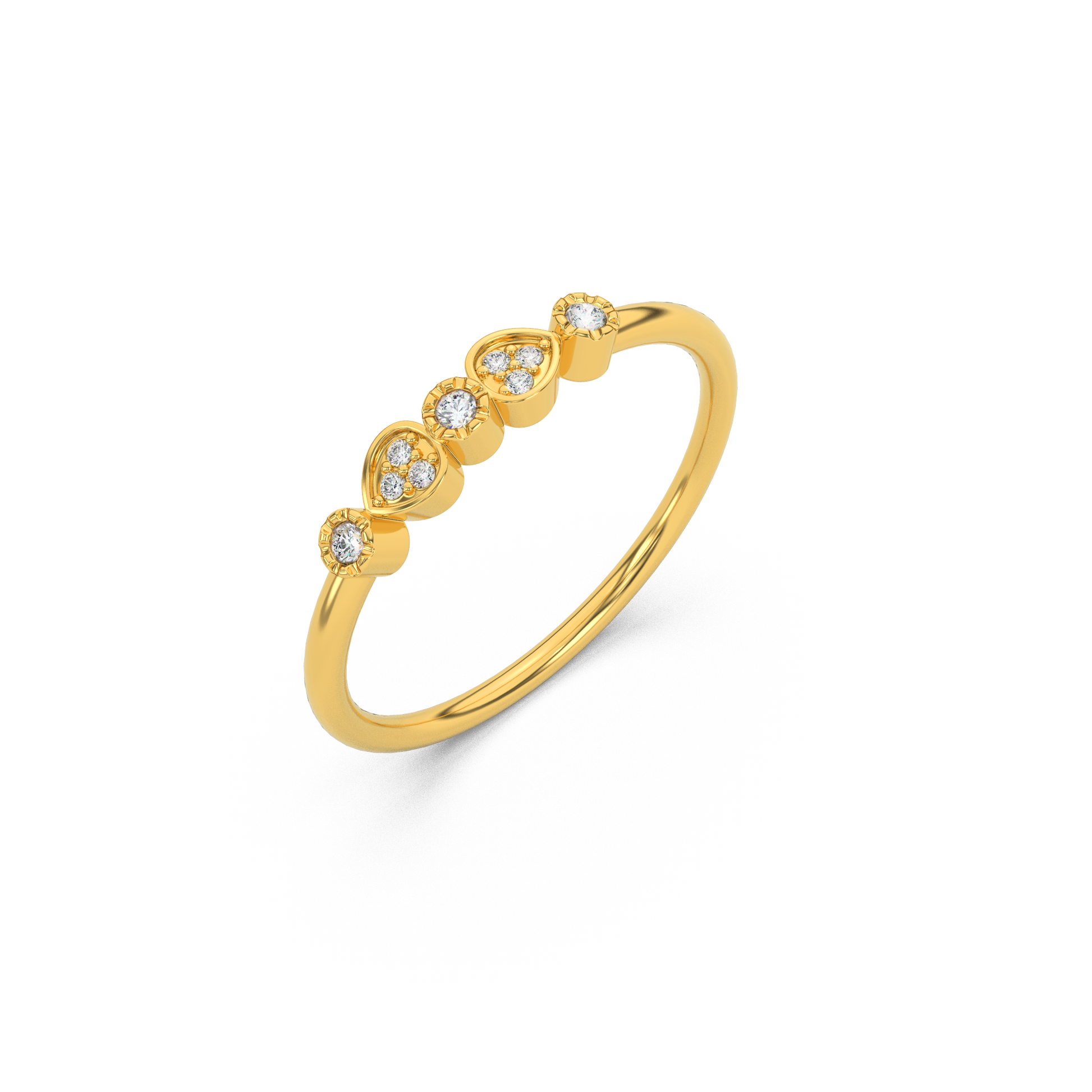 14 Kt Yellow Gold Diamond Ring