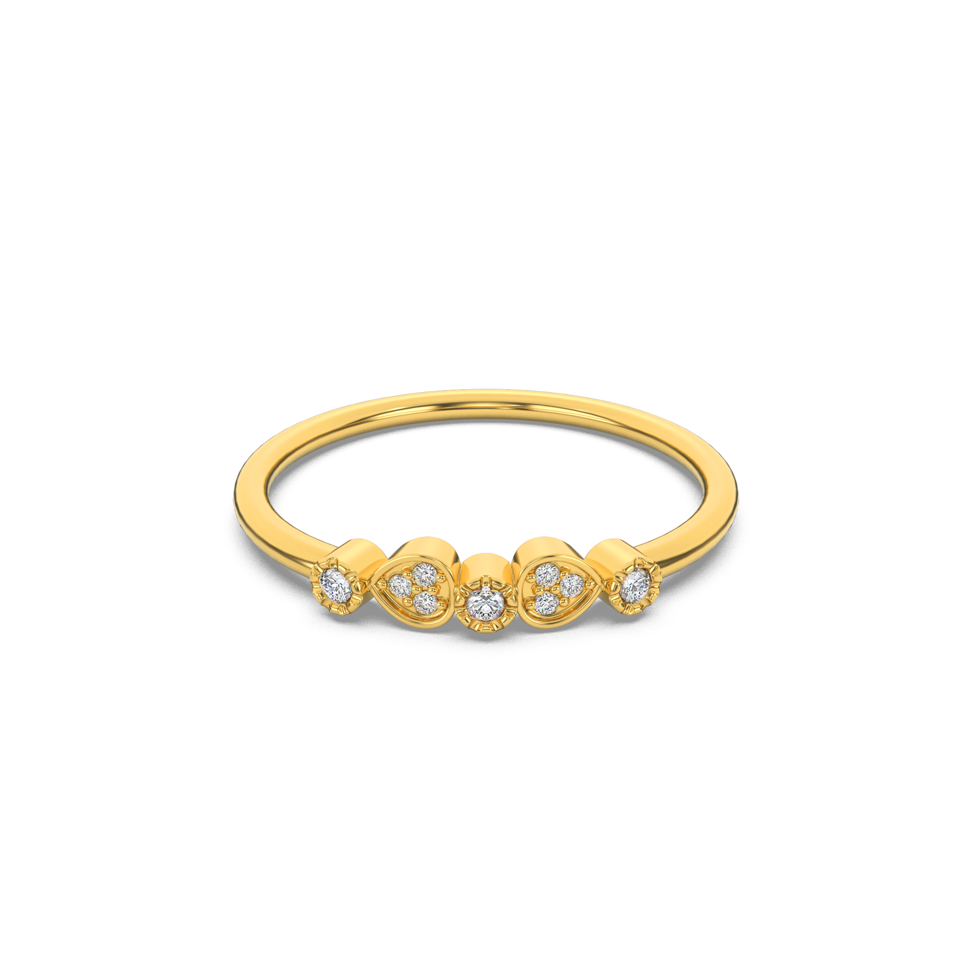 14 Kt Yellow Gold Diamond Ring