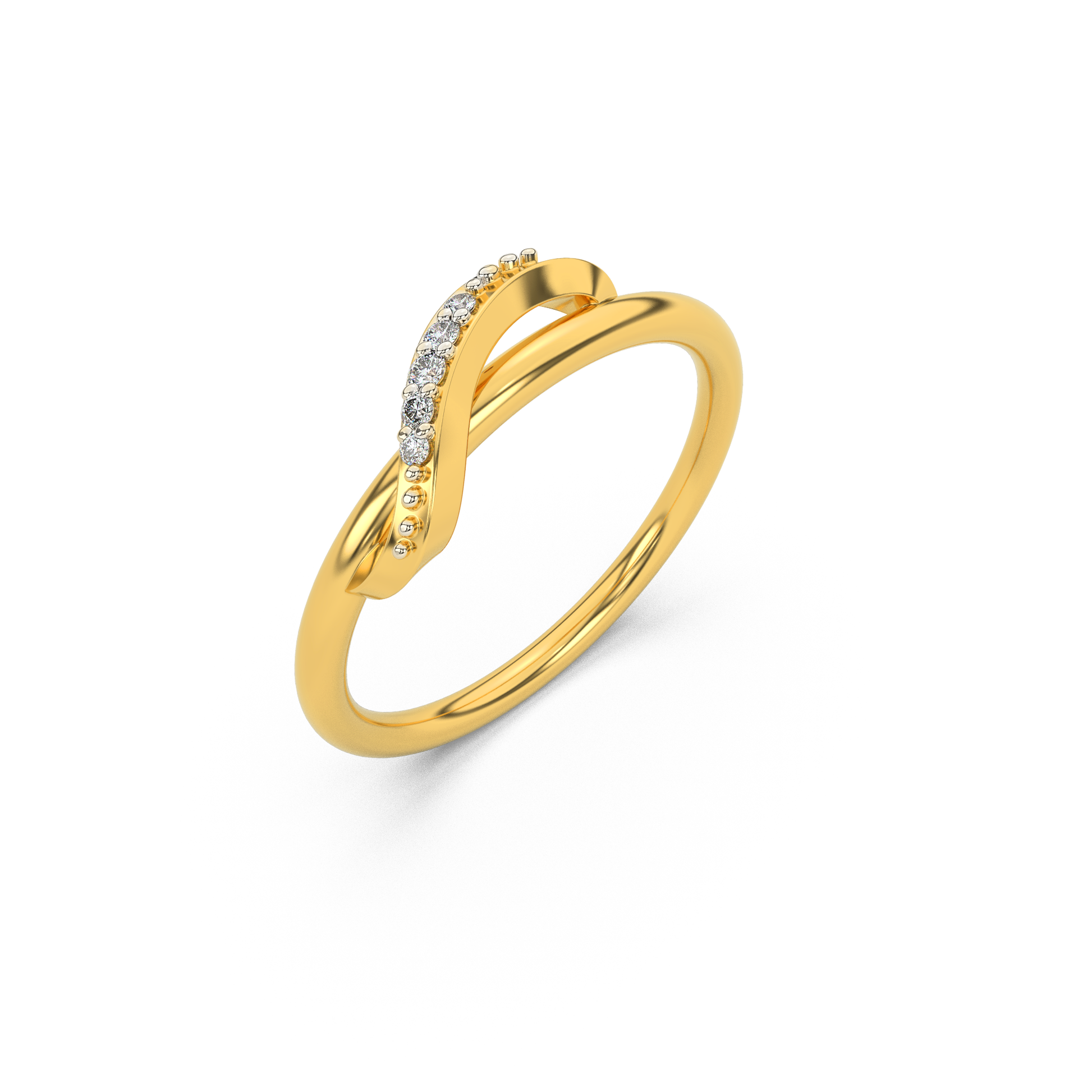 14 Kt Yellow Gold Diamond Ring