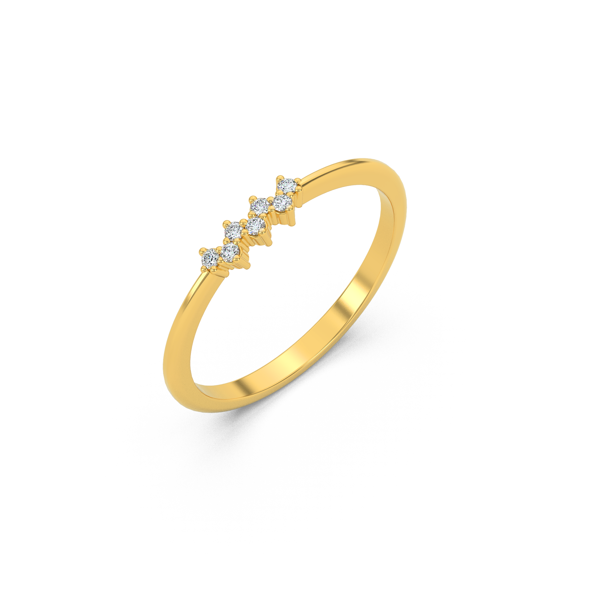 14 Kt Yellow Gold Diamond Ring