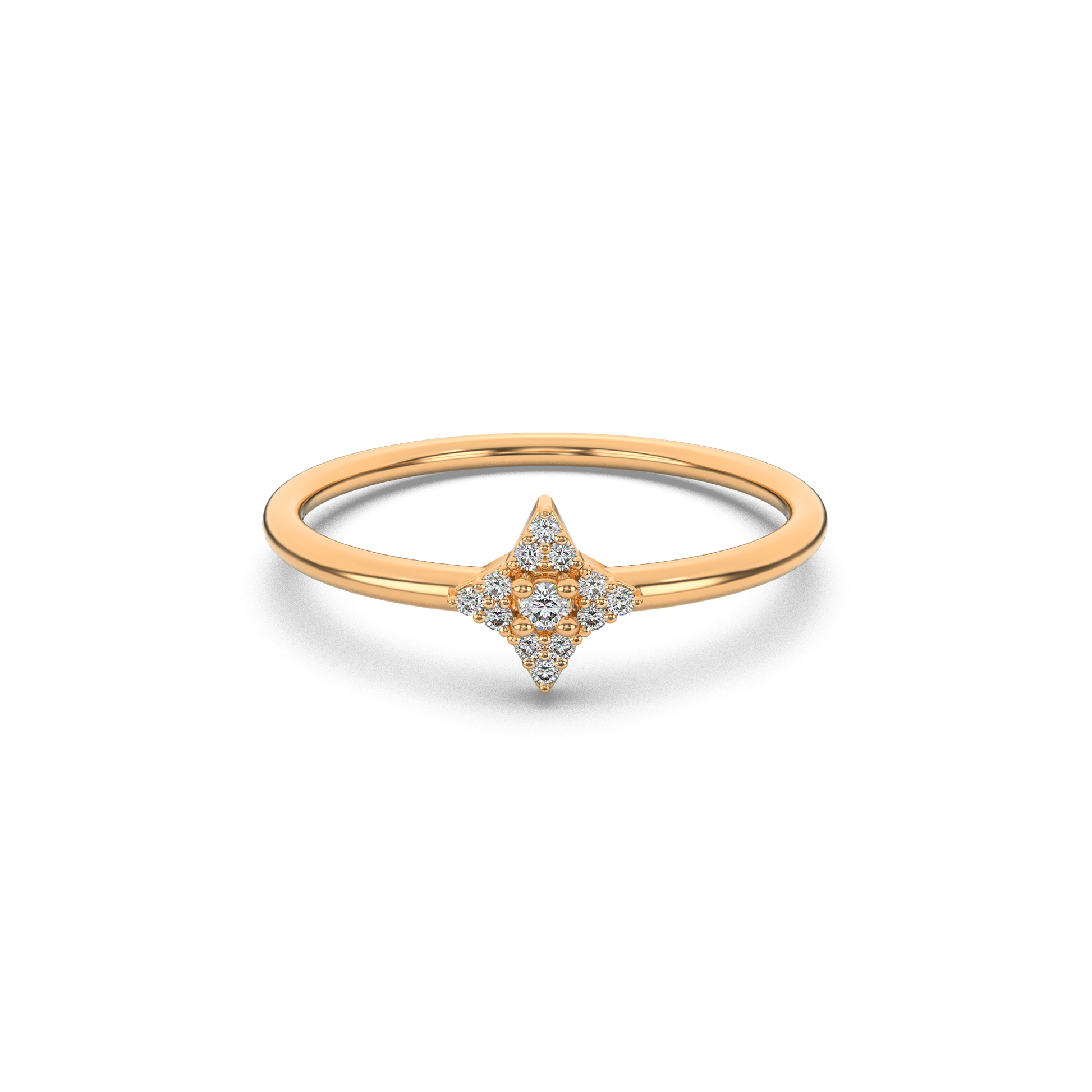 14 Kt Yellow Gold Diamond Ring