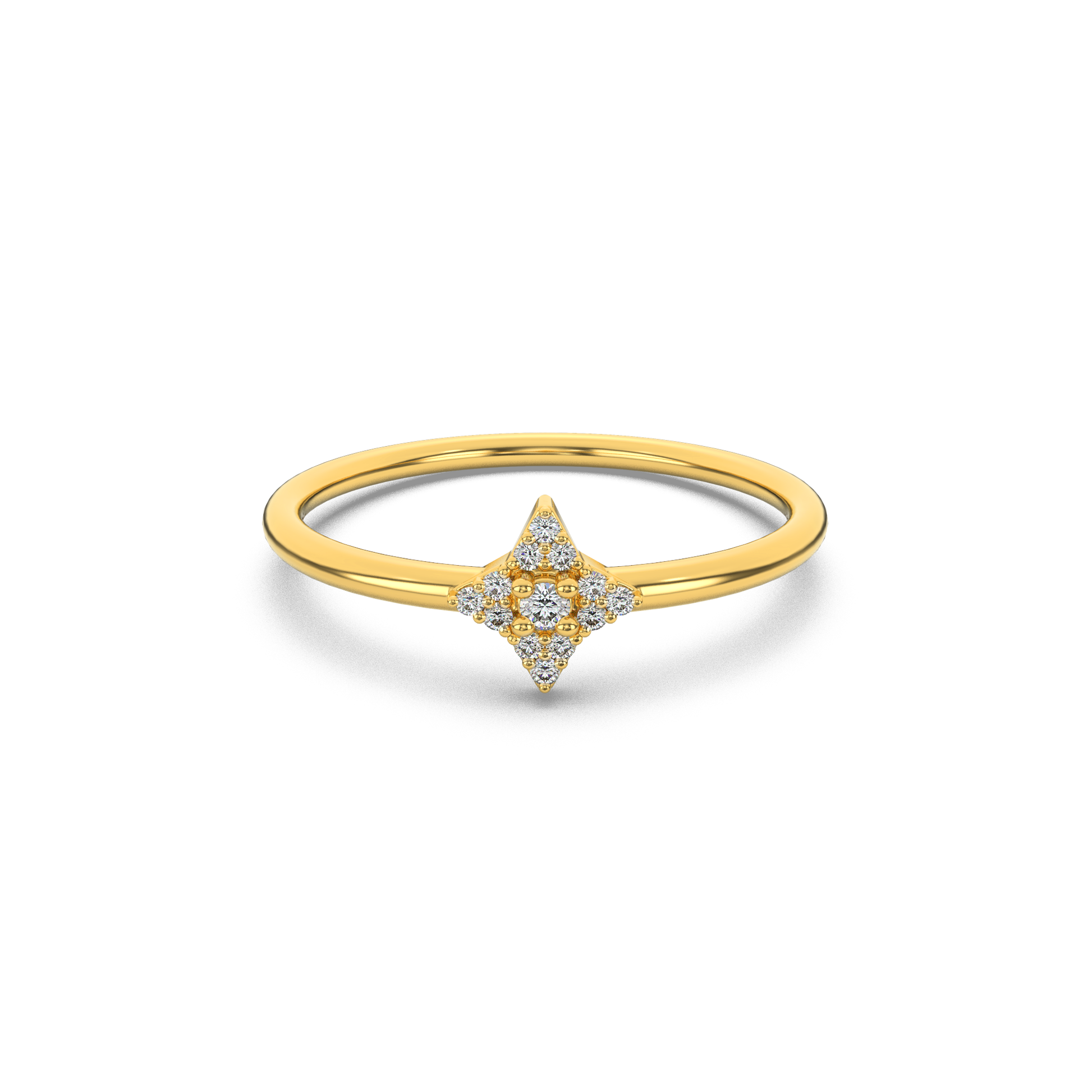 14 Kt Yellow Gold Diamond Ring