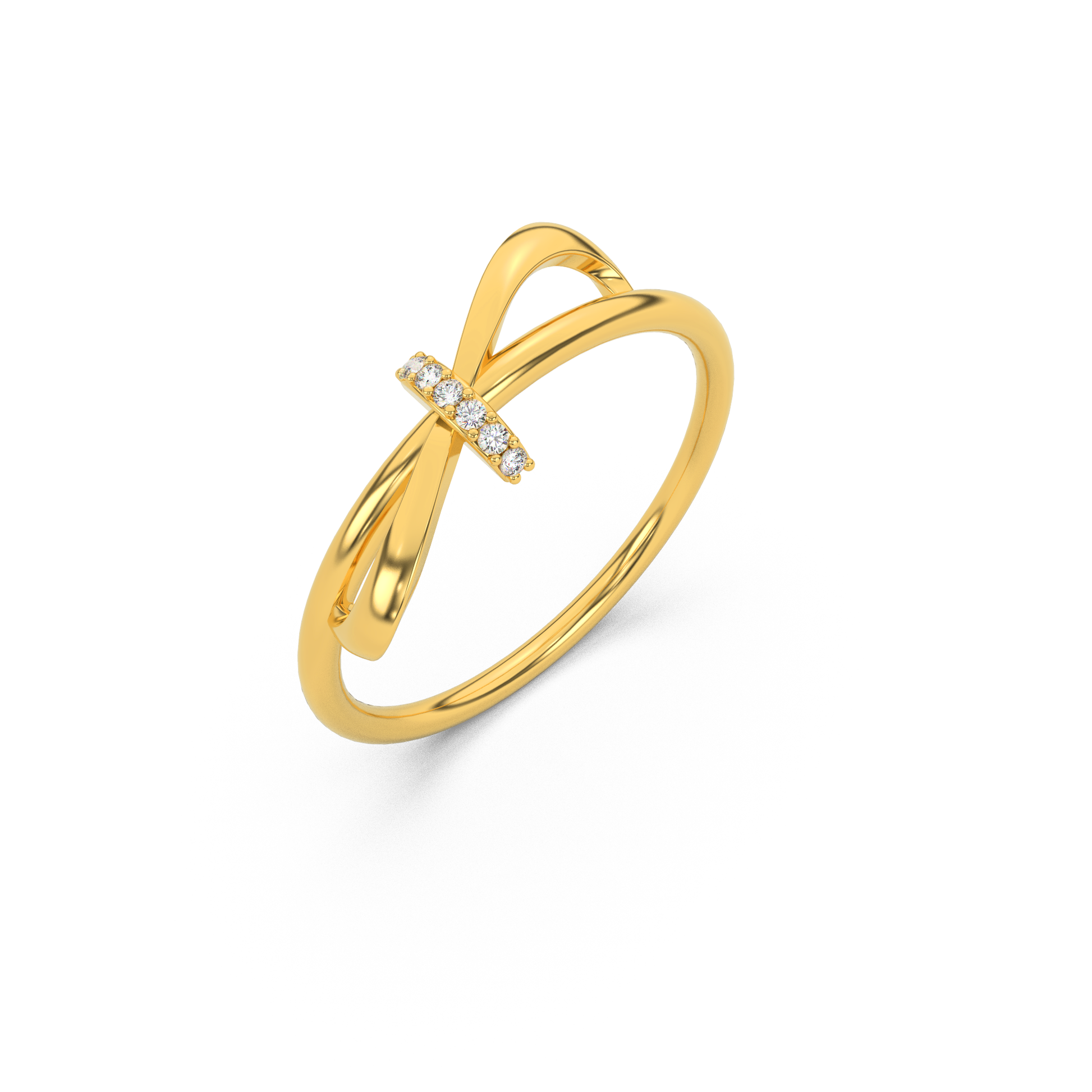 14 Kt Yellow Gold Diamond Ring