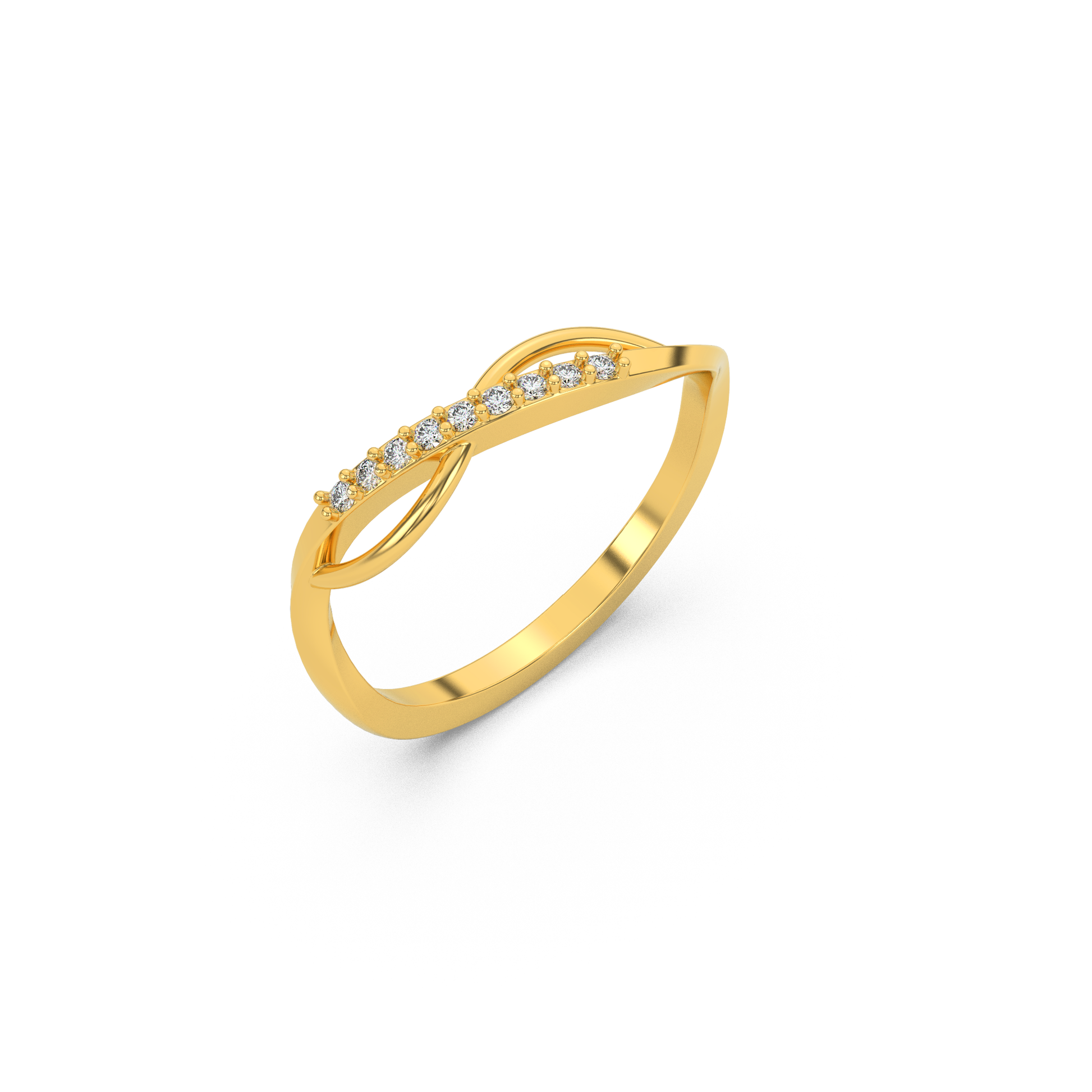 14 Kt Yellow Gold Diamond Ring