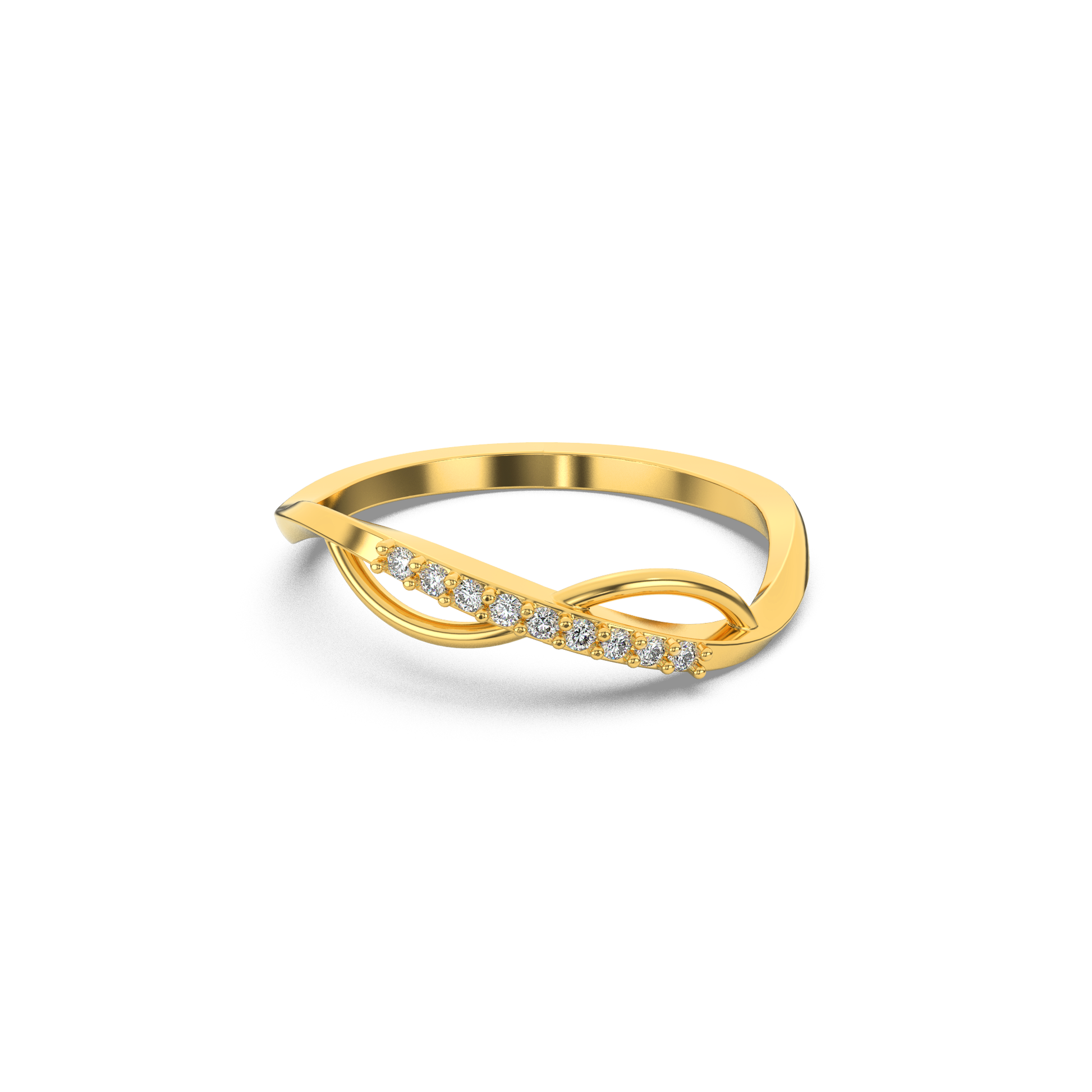 14 Kt Yellow Gold Diamond Ring