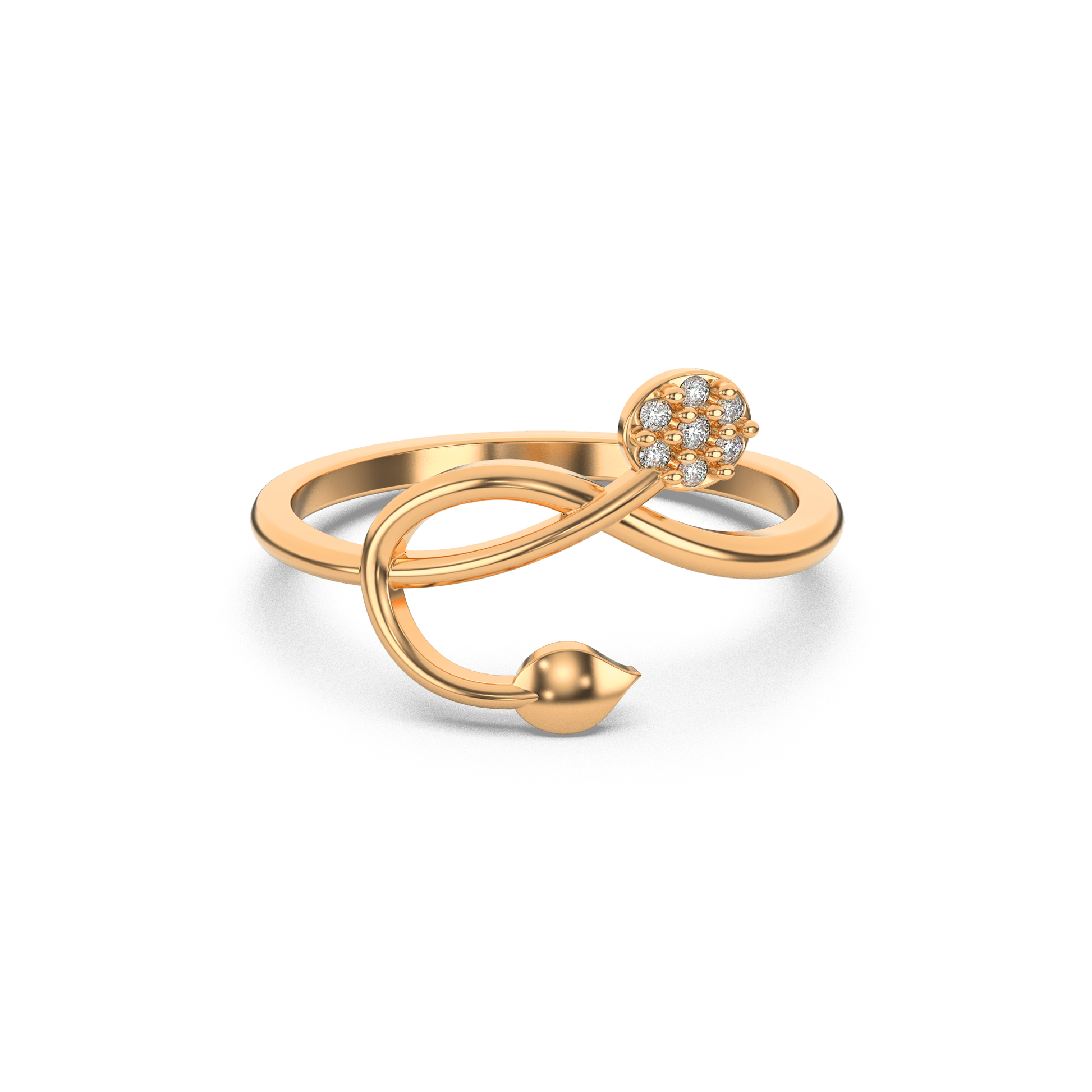 14 Kt Yellow Gold Diamond Ring