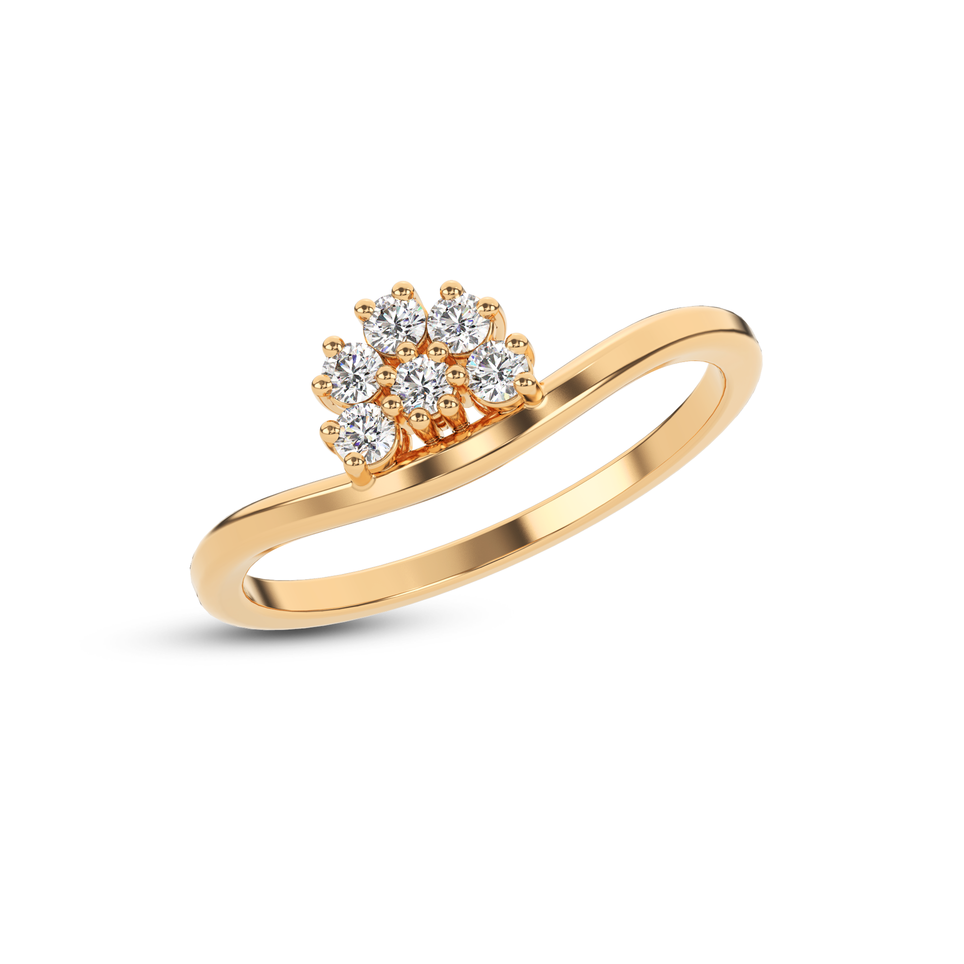 14 Kt Yellow Gold Diamond Ring