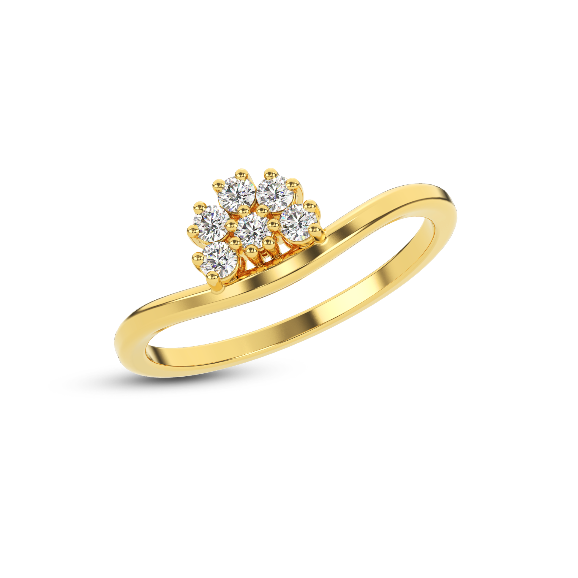 14 Kt Yellow Gold Diamond Ring