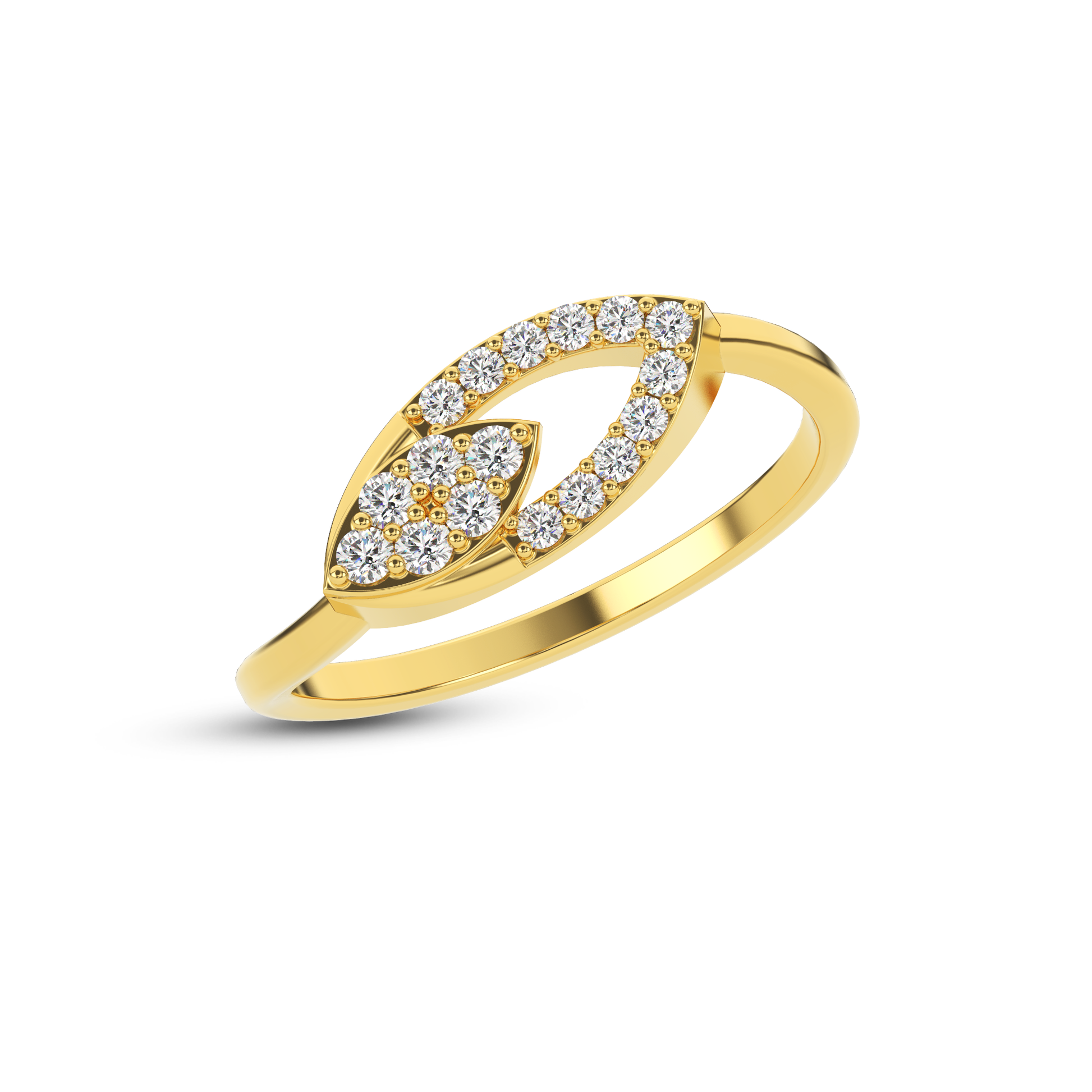 14 Kt Yellow Gold Diamond Ring