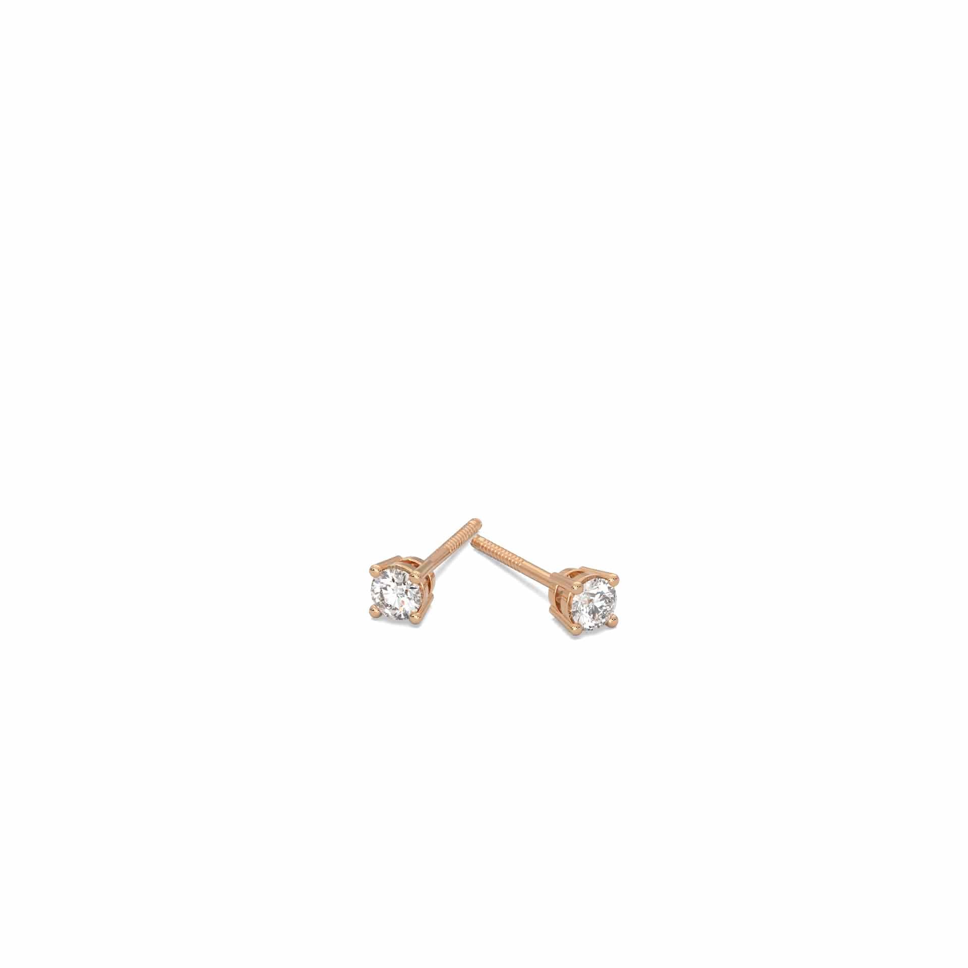 14 Kt Rose Gold Diamond Earring