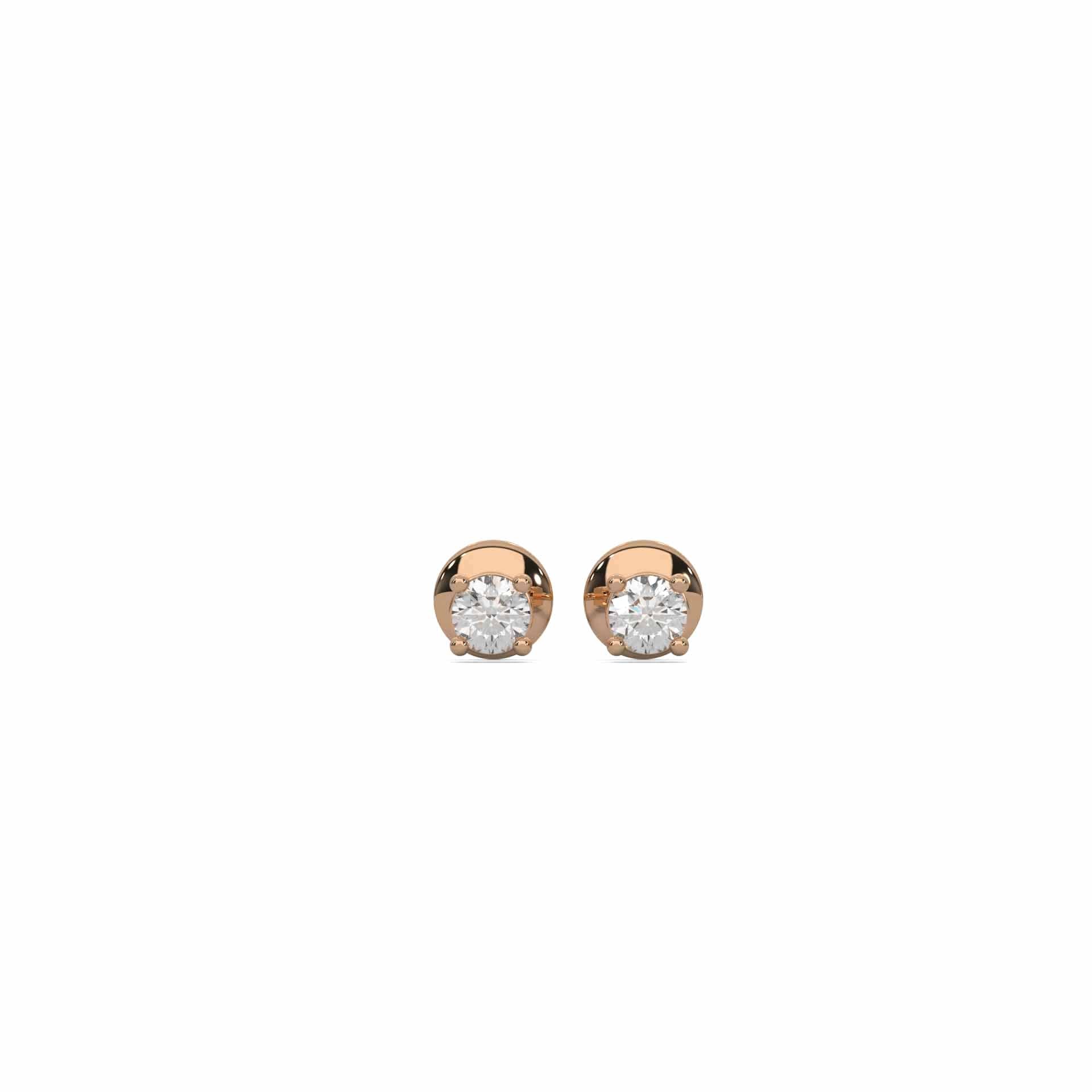 14 Kt Rose Gold Diamond Earring