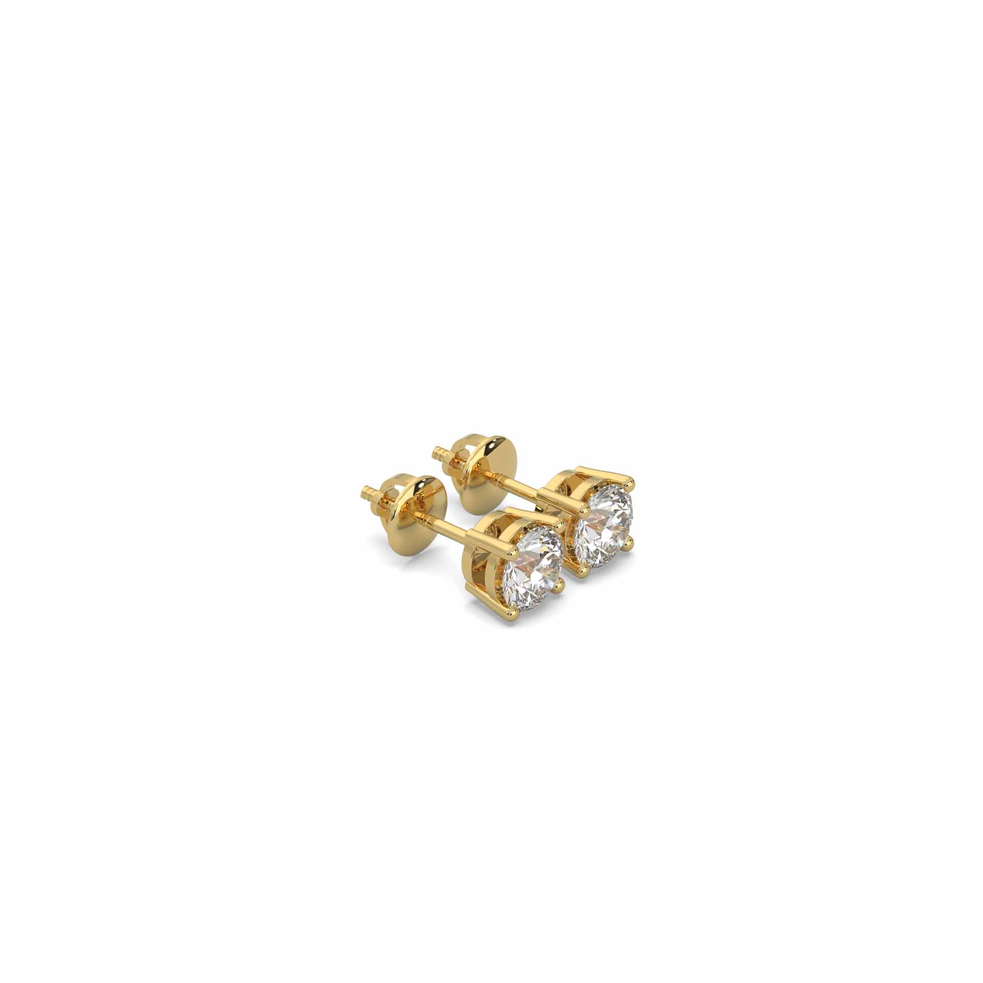 14 Kt Yellow Gold Diamond Earring