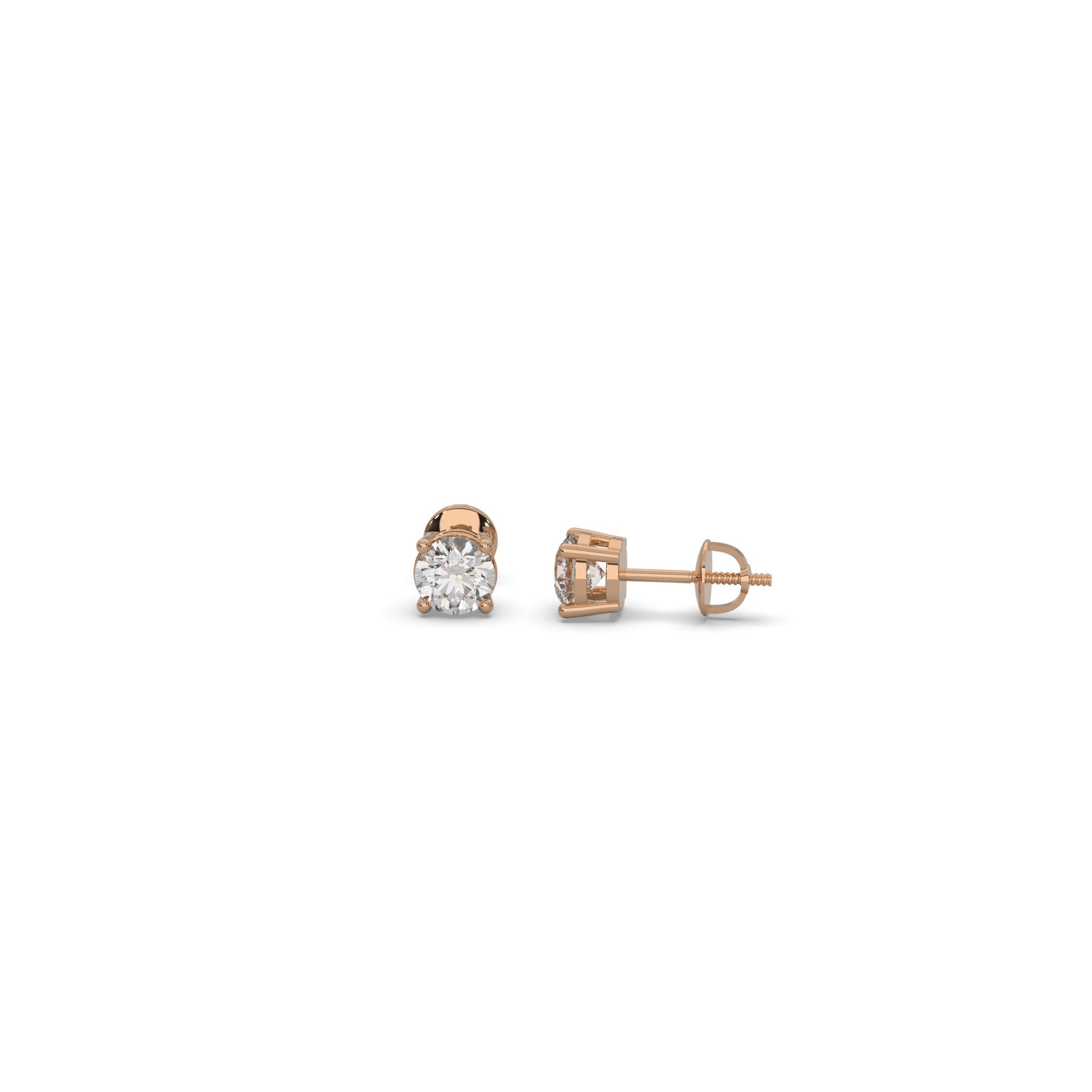 14 Kt Rose Gold Diamond Earring