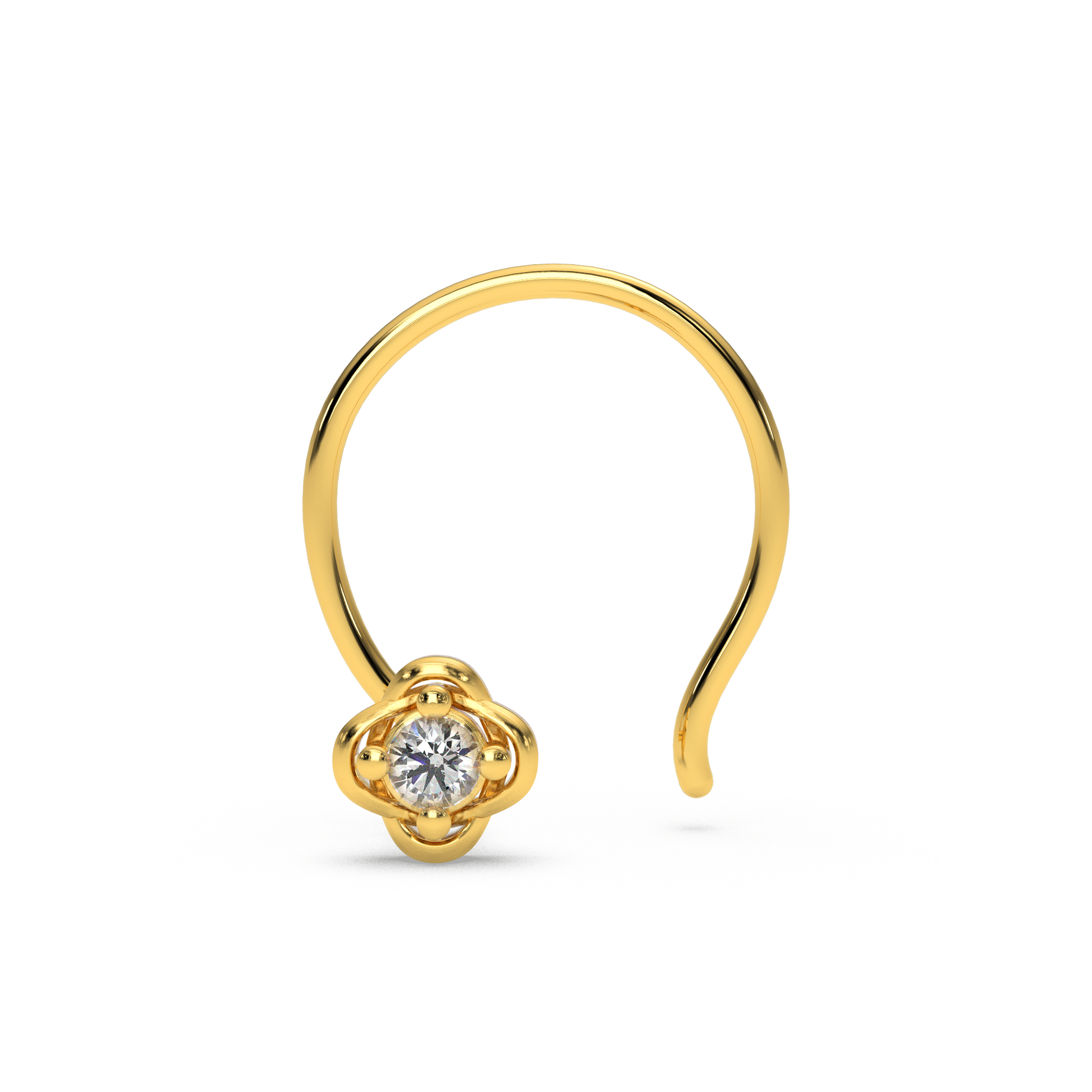 14 Kt Yellow Gold Diamond Nose Pin