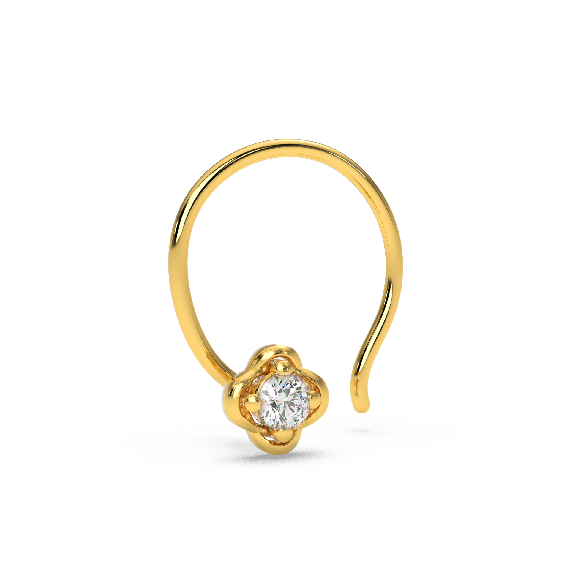 14 Kt Yellow Gold Diamond Nose Pin