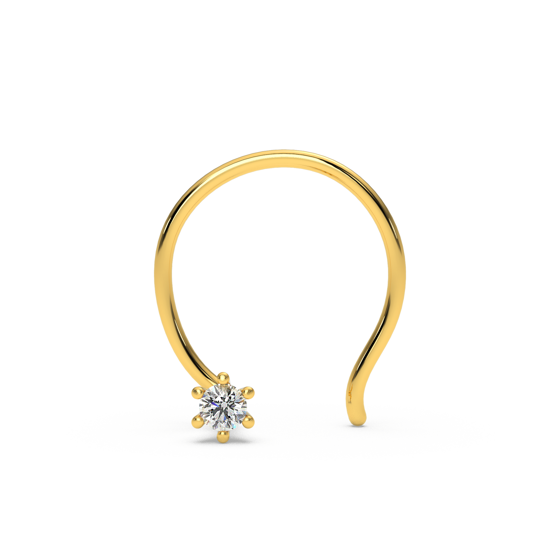 14 Kt Yellow Gold Diamond Nose Pin