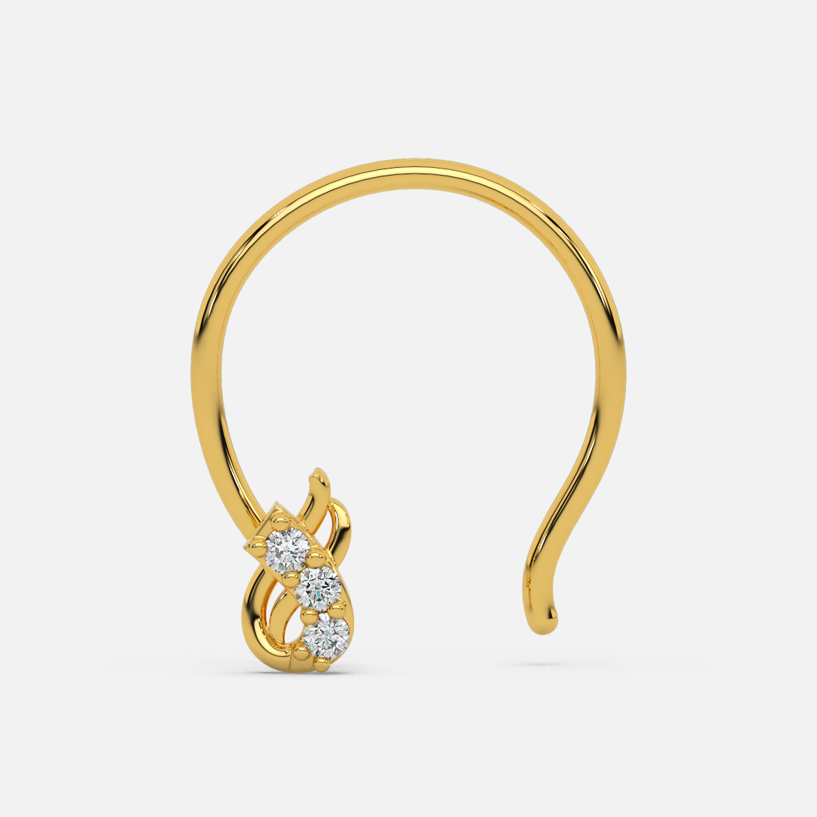 14 Kt Yellow Gold Diamond Nose Pin