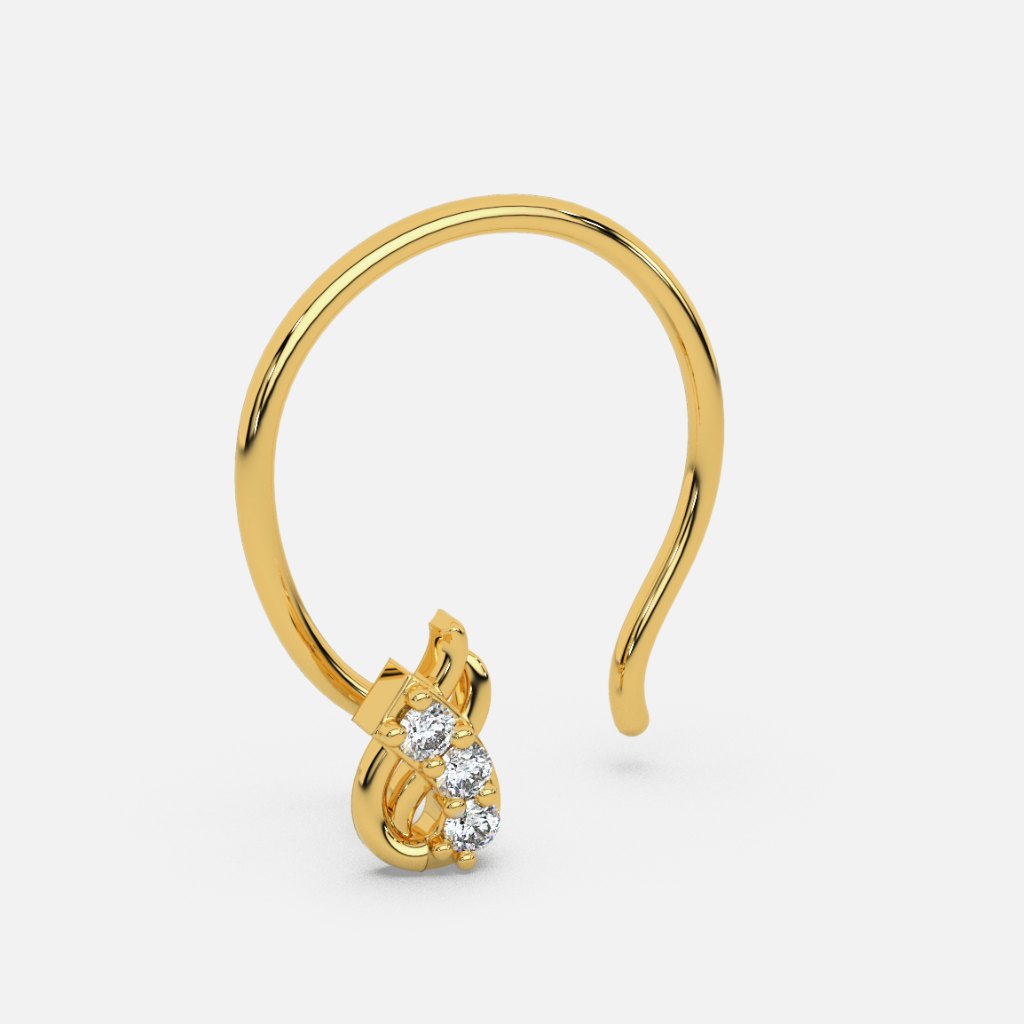 14 Kt Yellow Gold Diamond Nose Pin