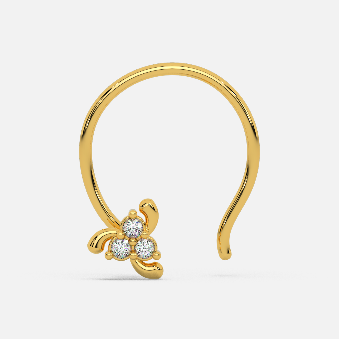 14 Kt Yellow Gold Diamond Nose Pin