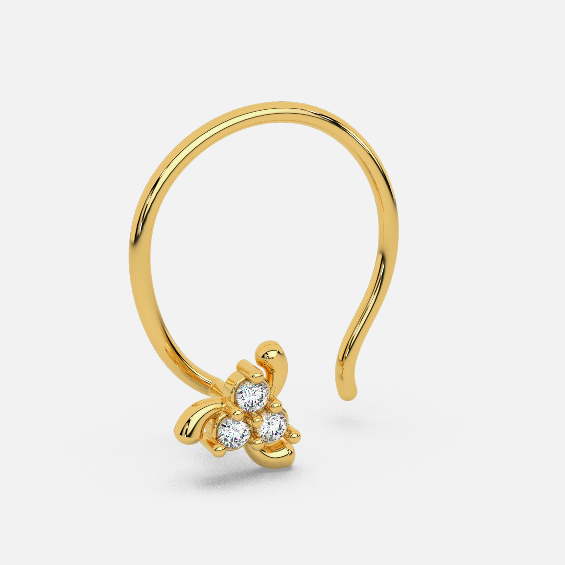 14 Kt Yellow Gold Diamond Nose Pin