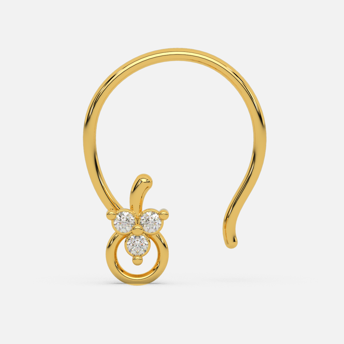 14 Kt Yellow Gold Diamond Nose Pin