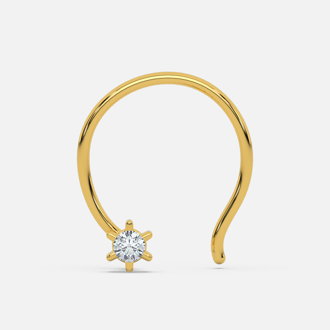 14 Kt Yellow Gold Diamond Nose Pin