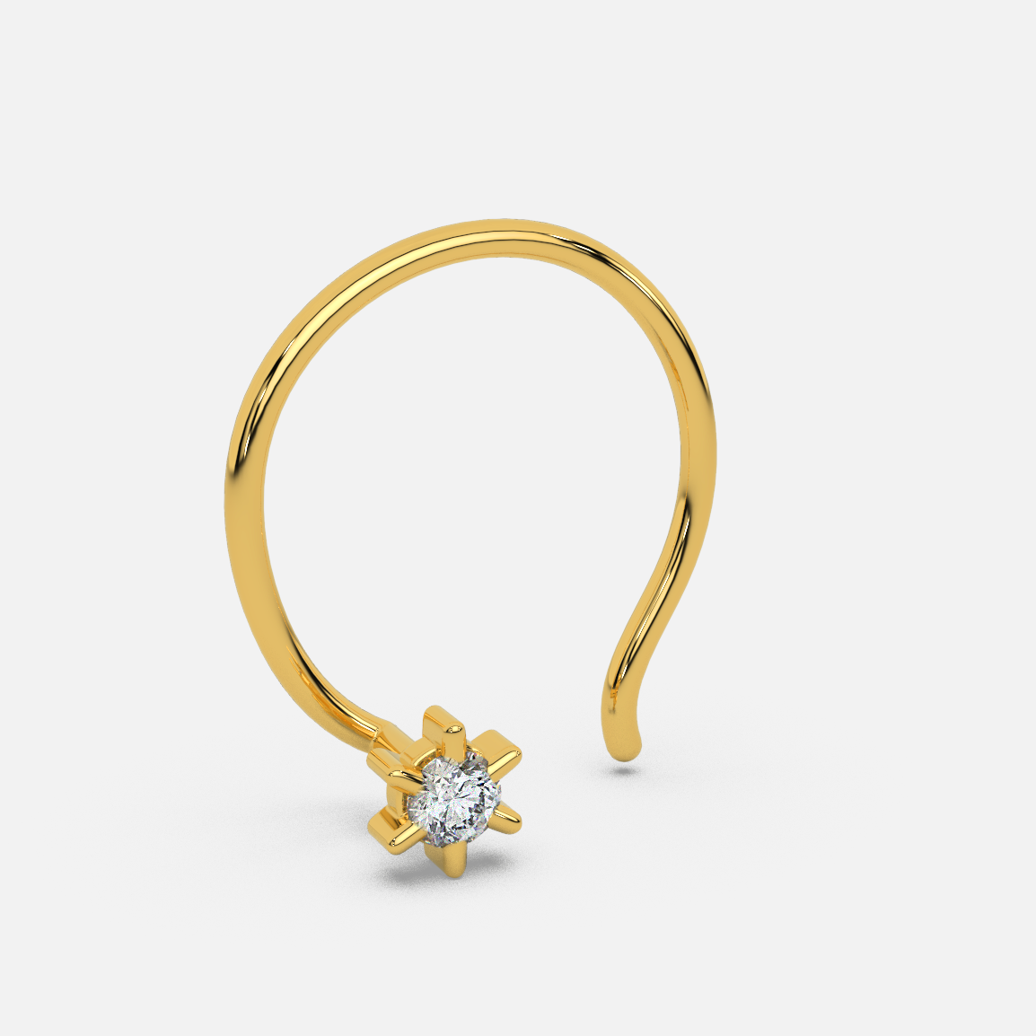 14 Kt Yellow Gold Diamond Nose Pin