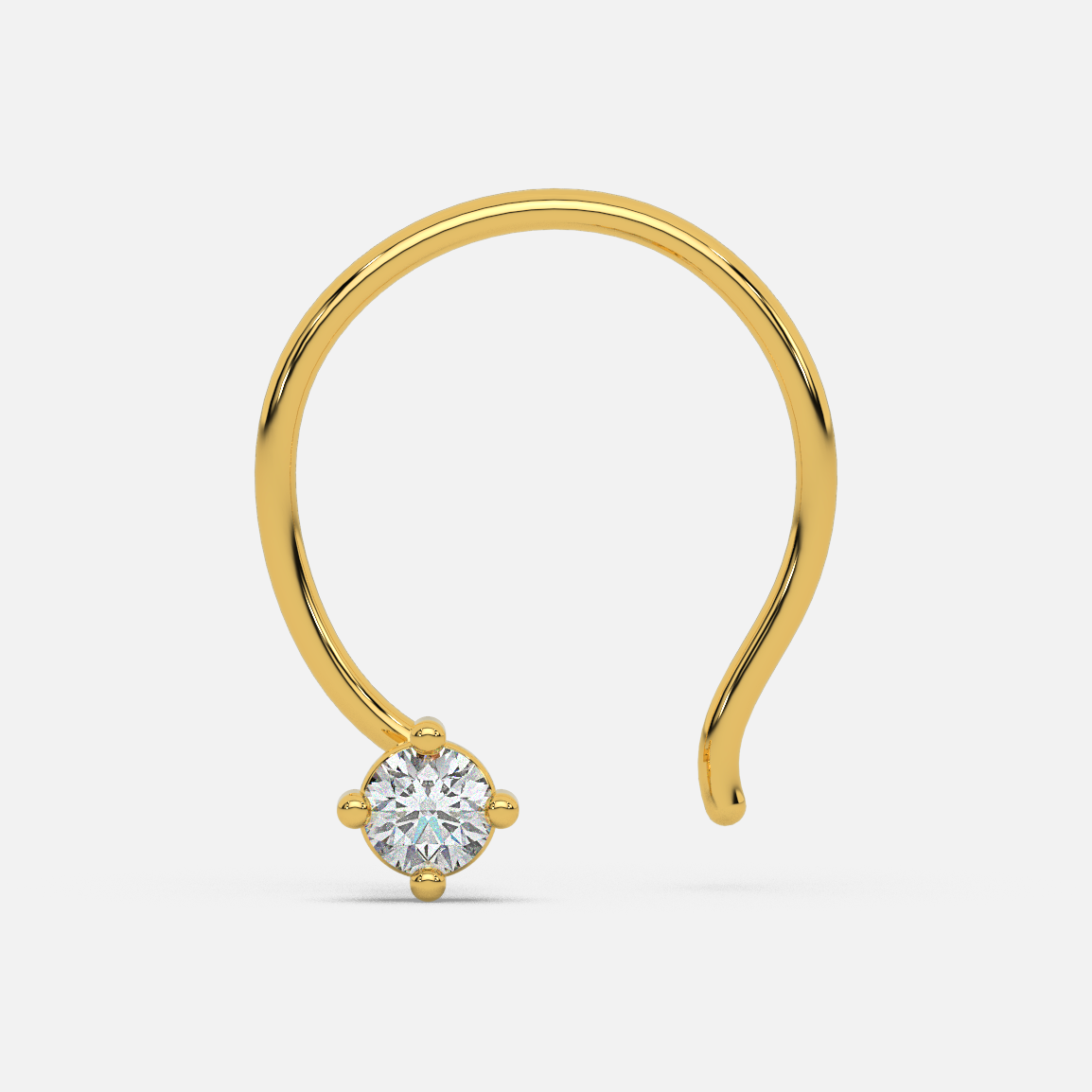 14 Kt Yellow Gold Diamond Nose Pin