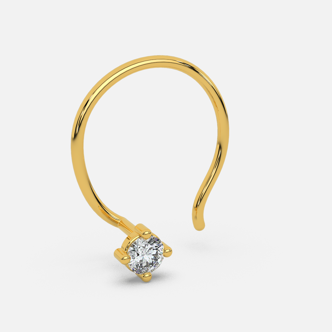 14 Kt Yellow Gold Diamond Nose Pin