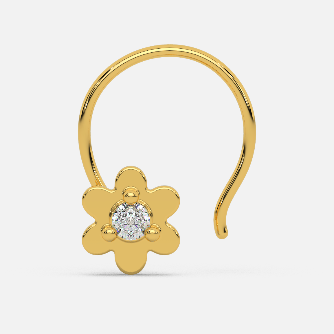 14 Kt Yellow Gold Diamond Nose Pin