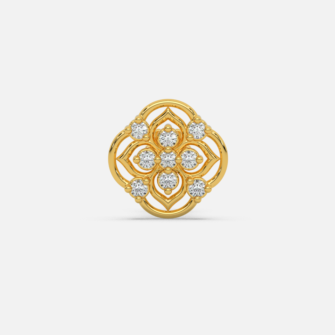 14 Kt Yellow Gold Diamond Nose Pin