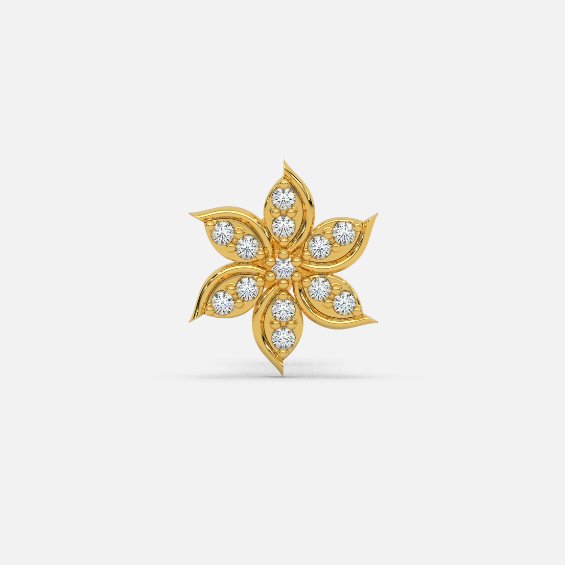 14 Kt Yellow Gold Diamond Nose Pin