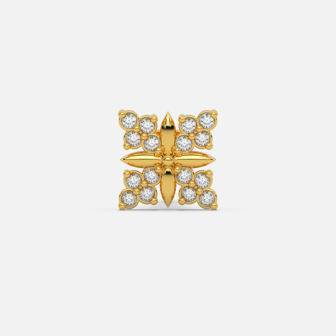 14 Kt Yellow Gold Diamond Nose Pin