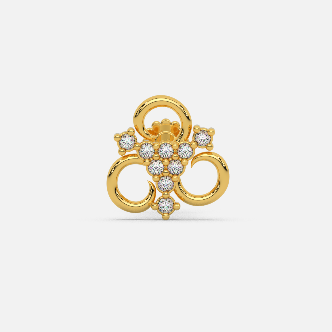 14 Kt Yellow Gold Diamond Nose Pin