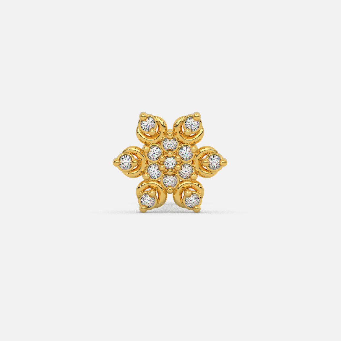 14 Kt Yellow Gold Diamond Nose Pin