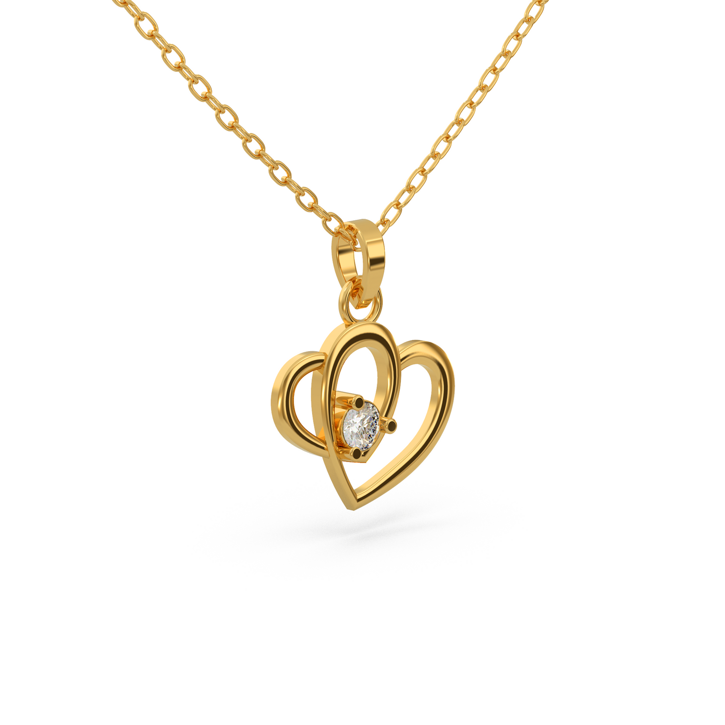 Heart-Shaped Diamond Pendant