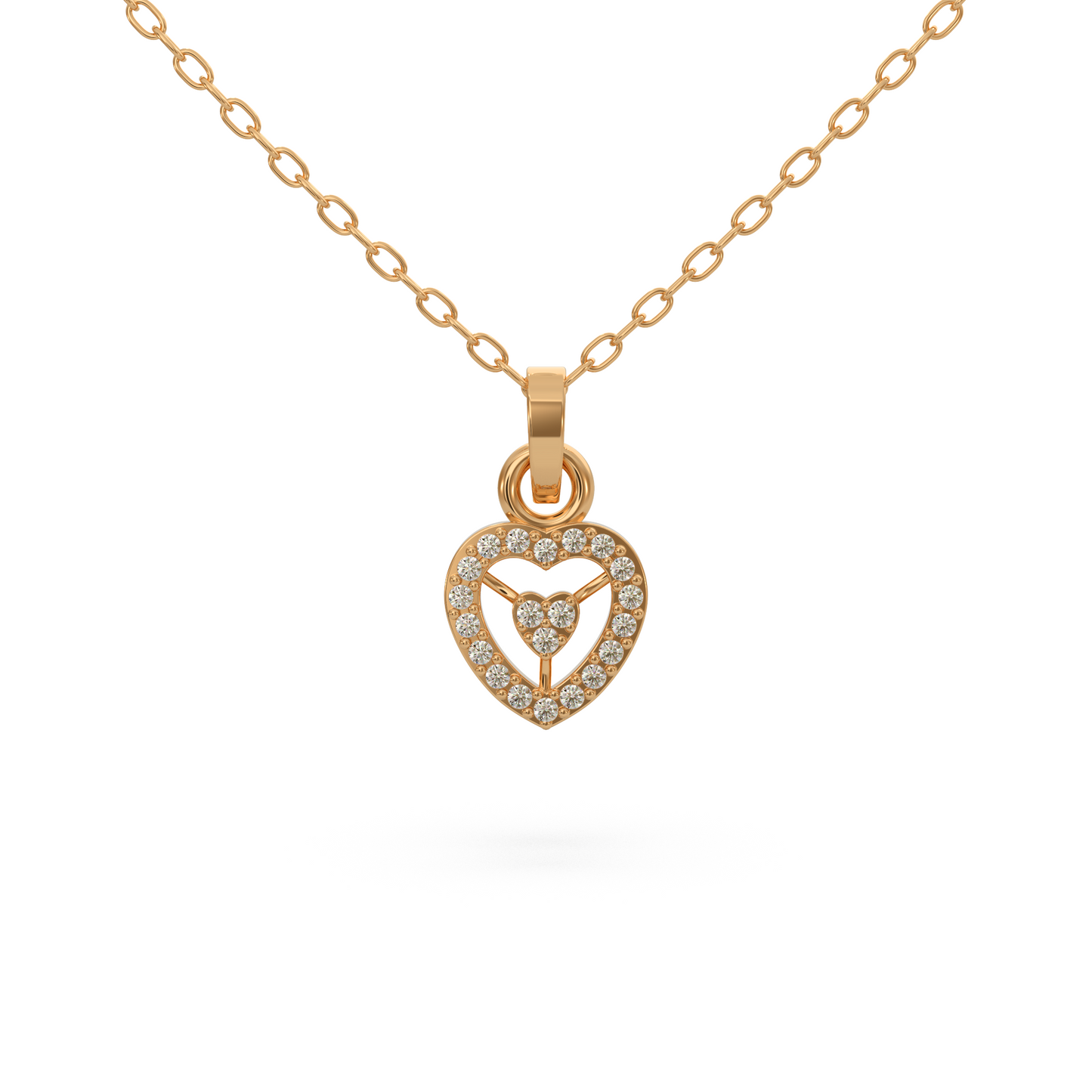 Elegant Heart Diamond Pendant