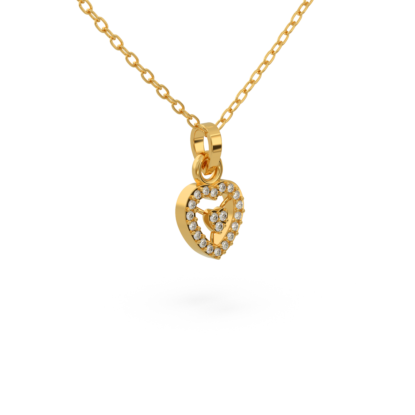 Elegant Heart Diamond Pendant