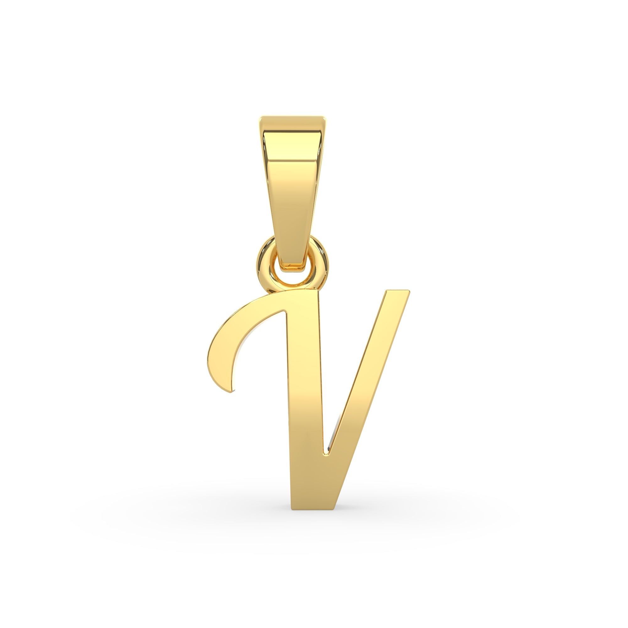 Alphabet V Gold Charm