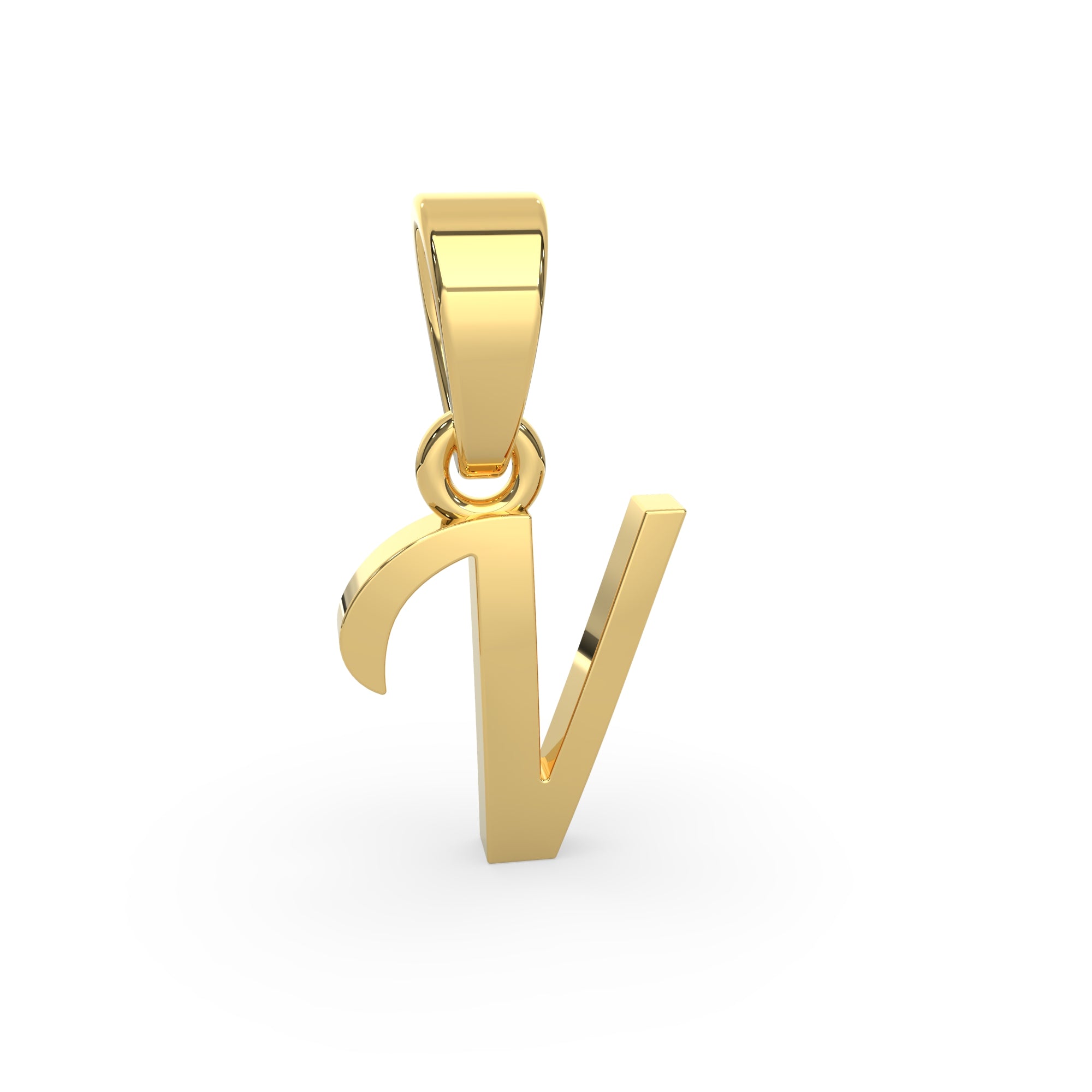 Alphabet V Gold Charm