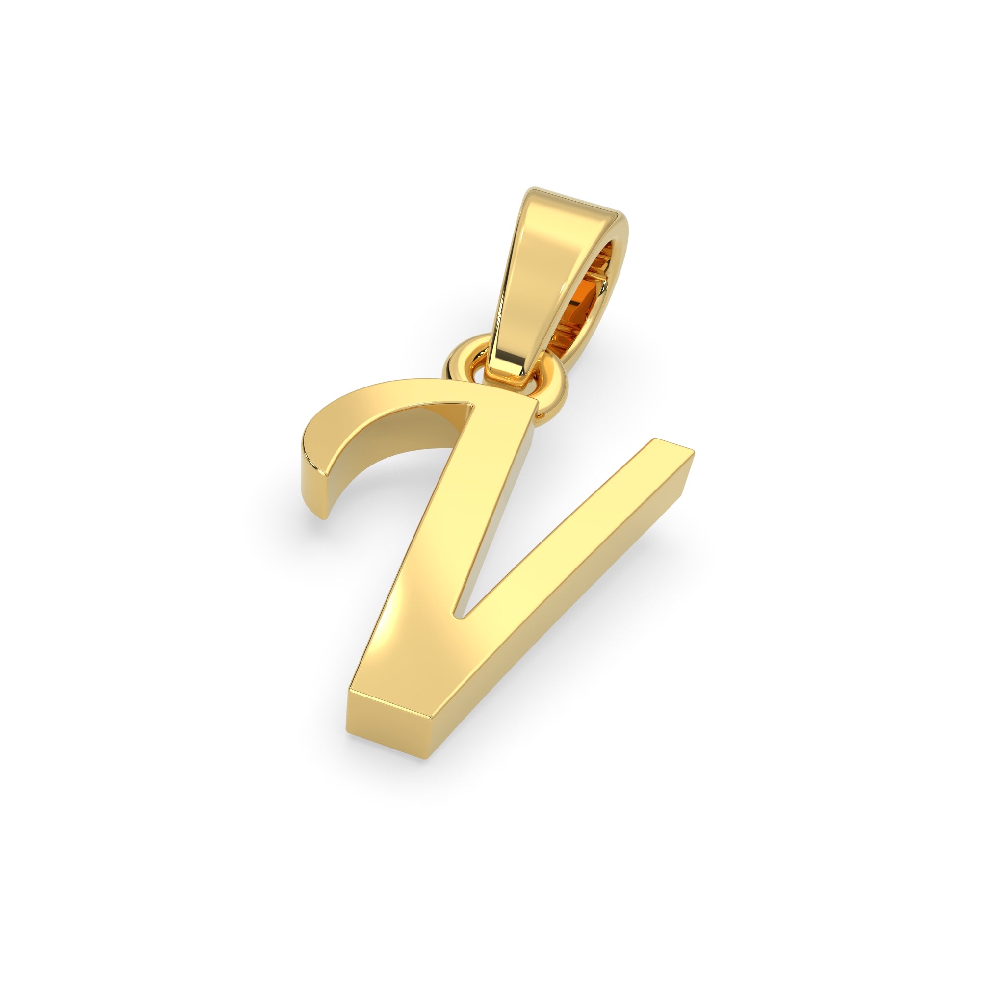 Alphabet V Gold Charm