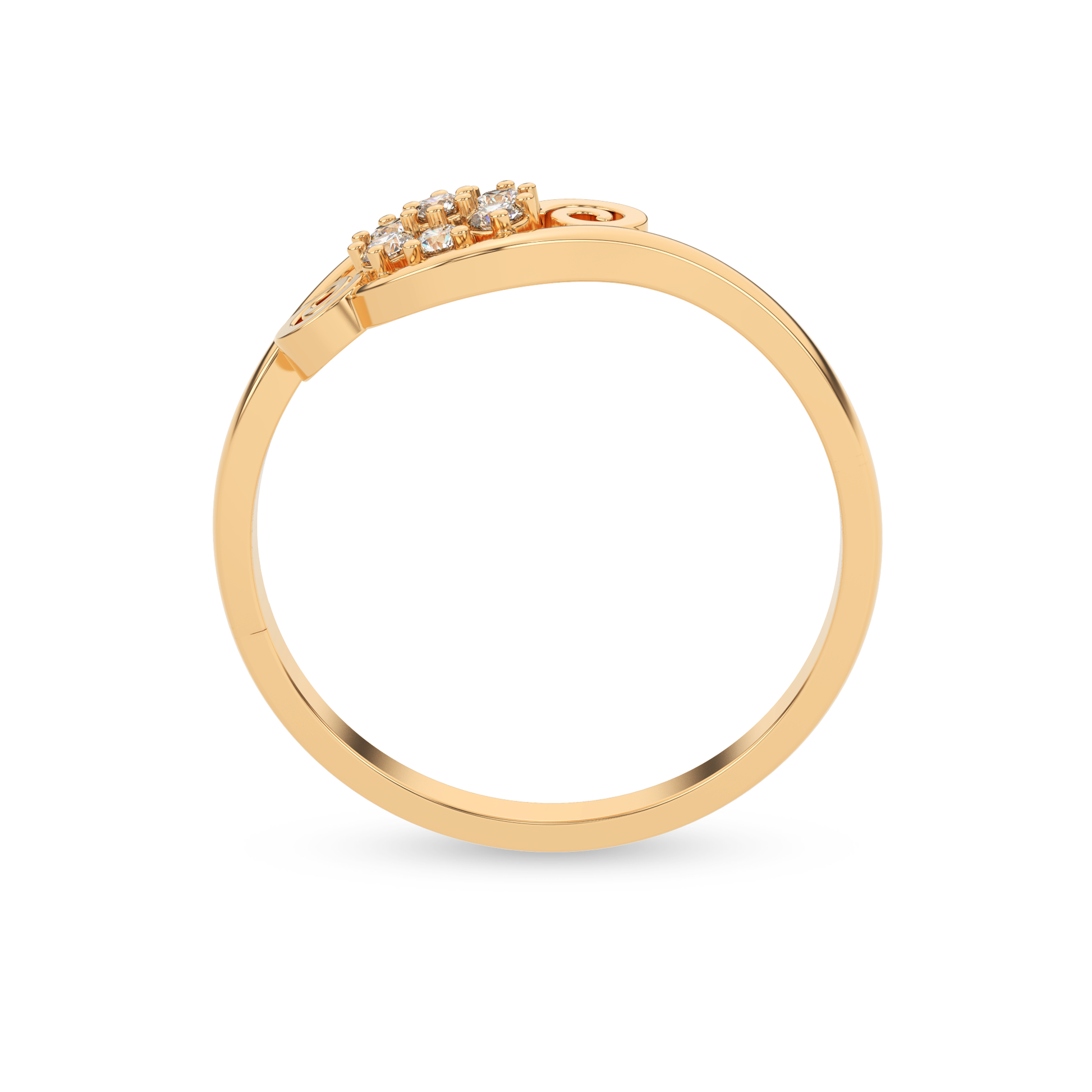 14 Kt Yellow Gold Diamond Ring