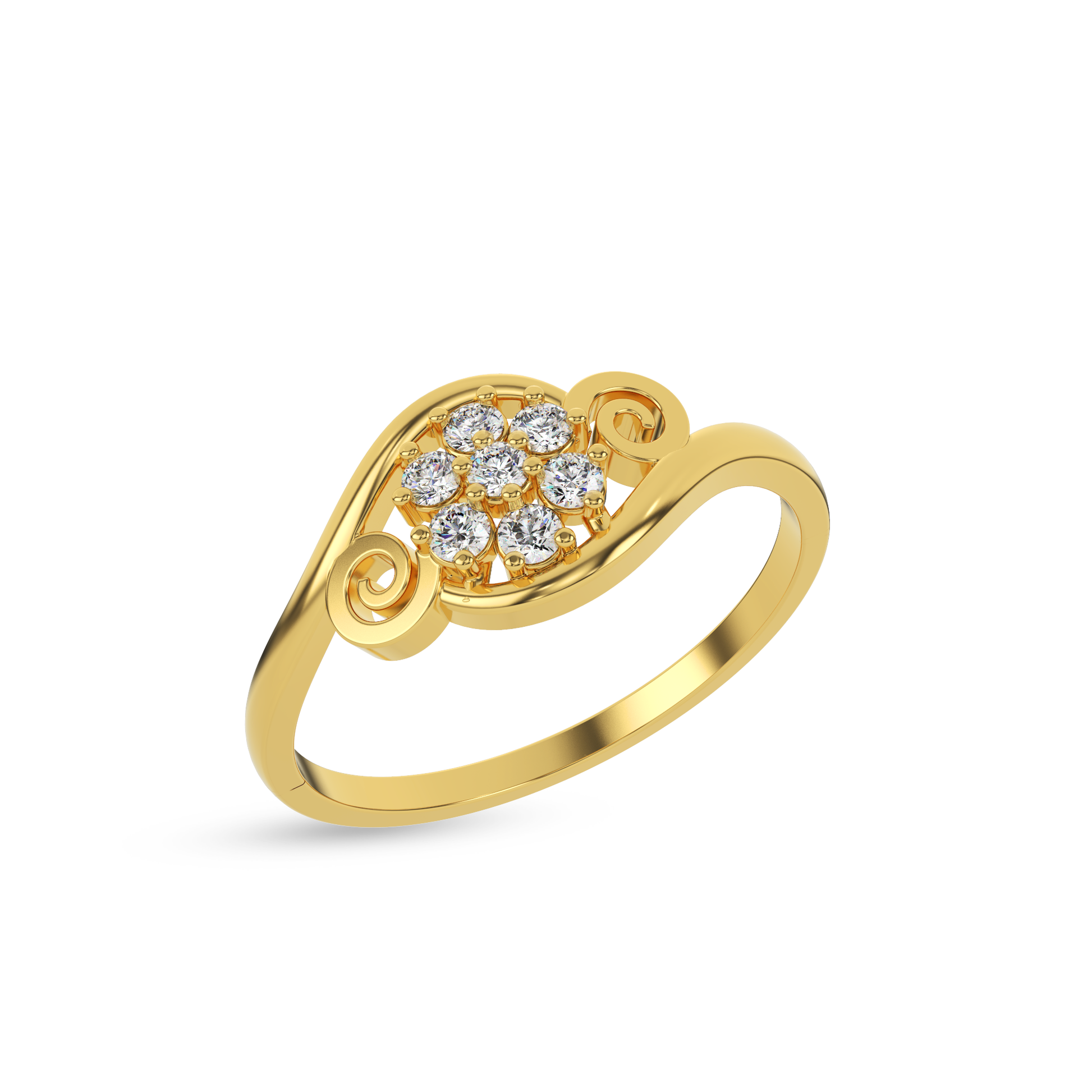 14 Kt Yellow Gold Diamond Ring