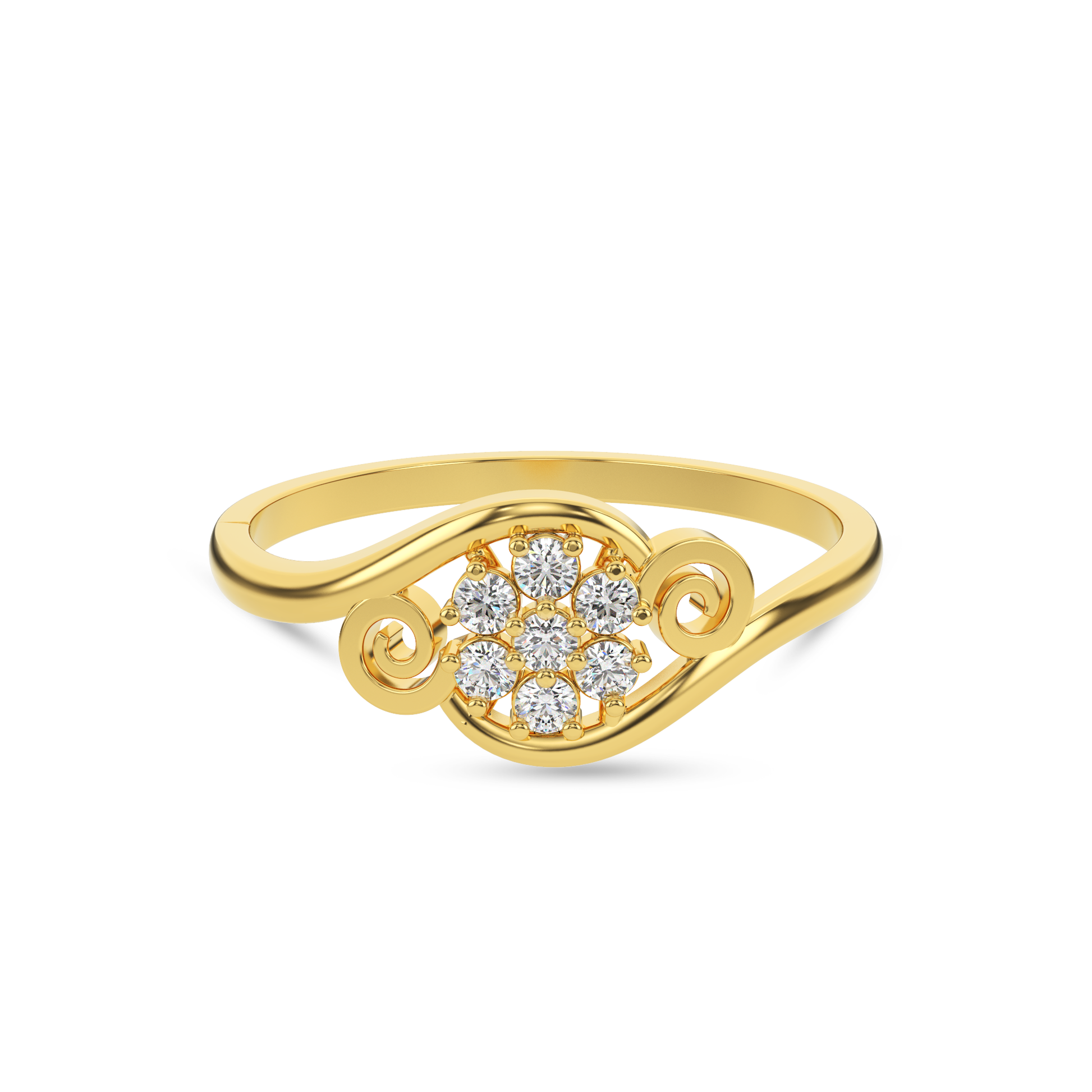 14 Kt Yellow Gold Diamond Ring