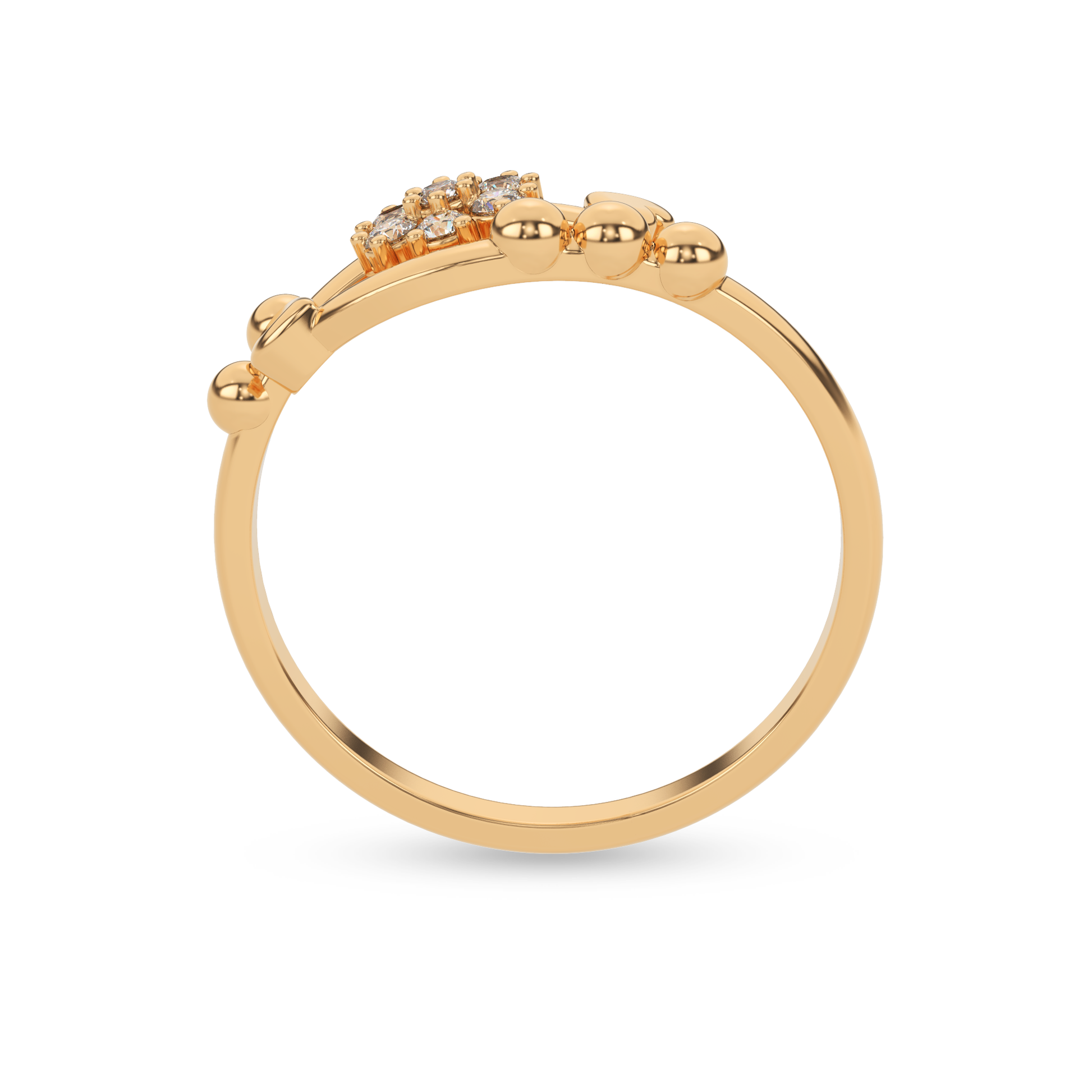 14 Kt Yellow Gold Diamond Ring