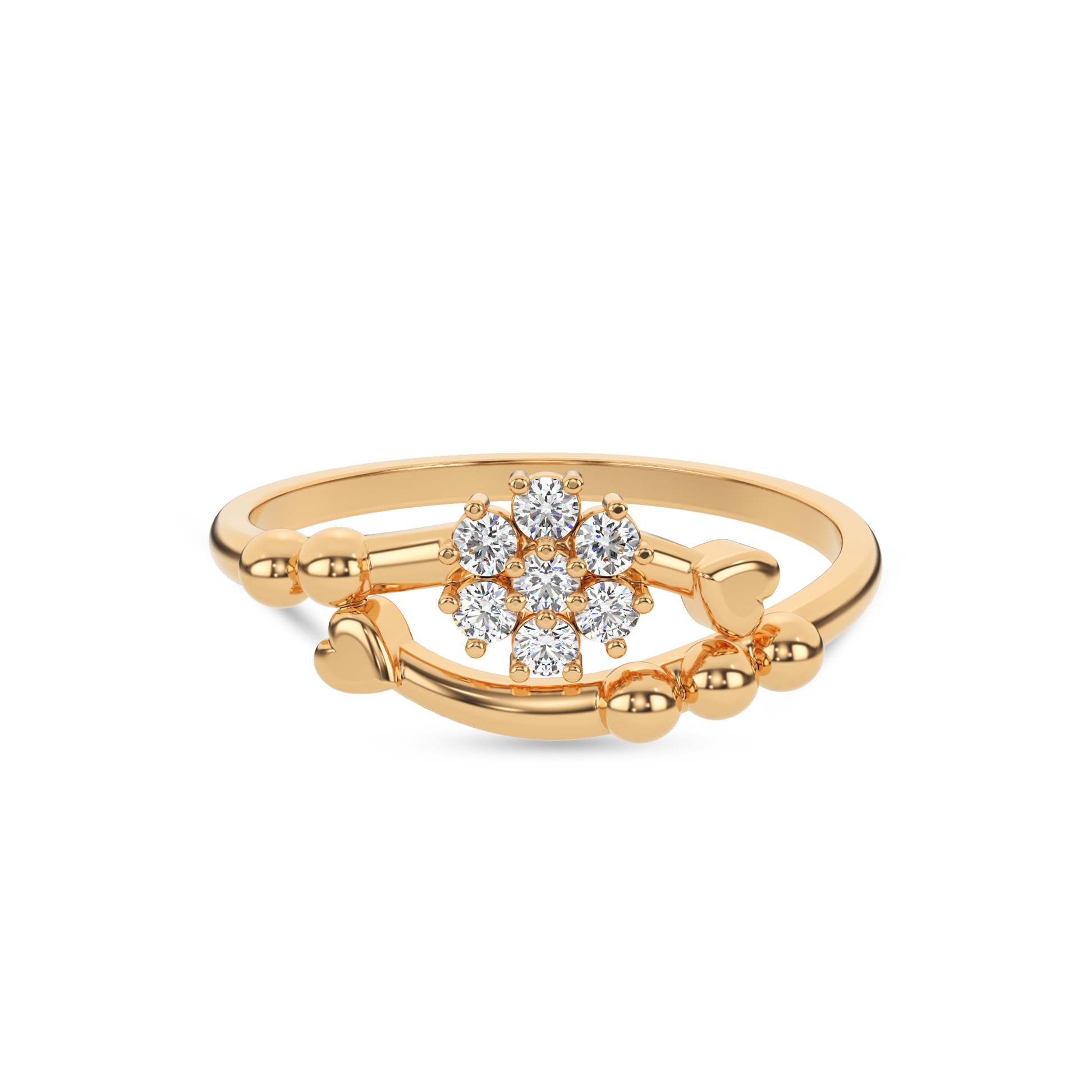 14 Kt Yellow Gold Diamond Ring