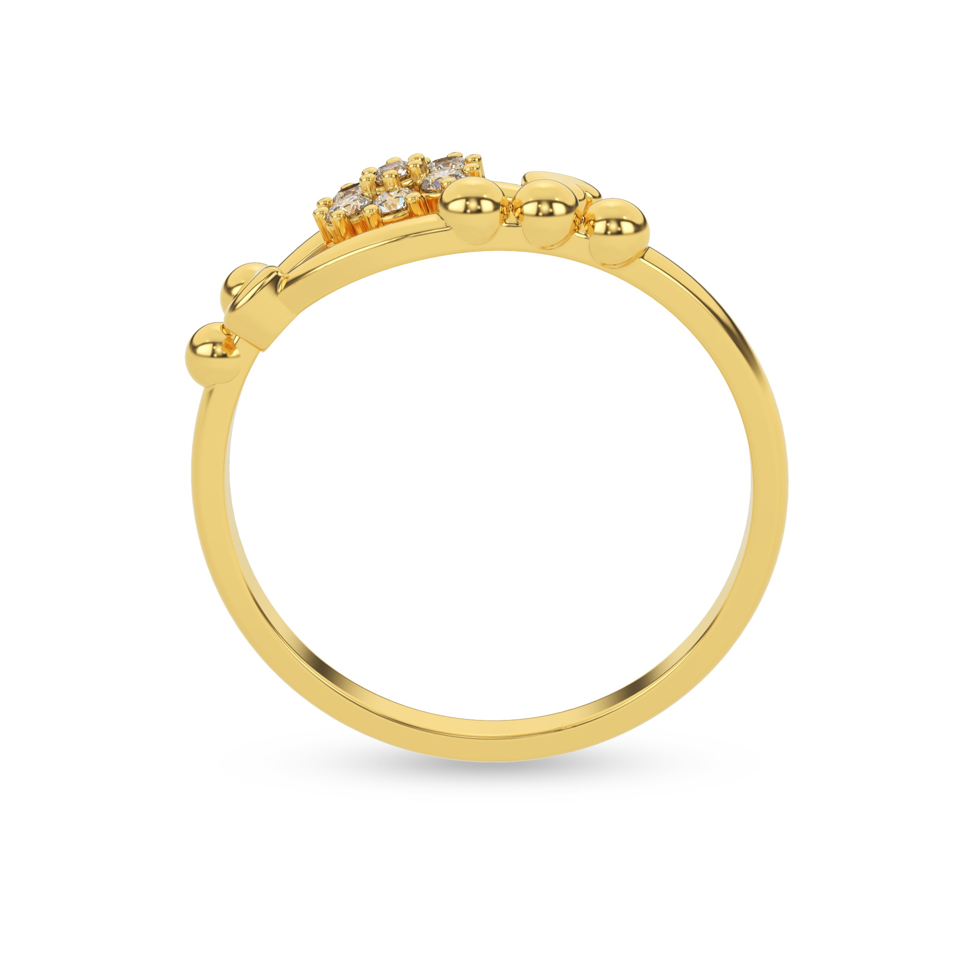 14 Kt Yellow Gold Diamond Ring