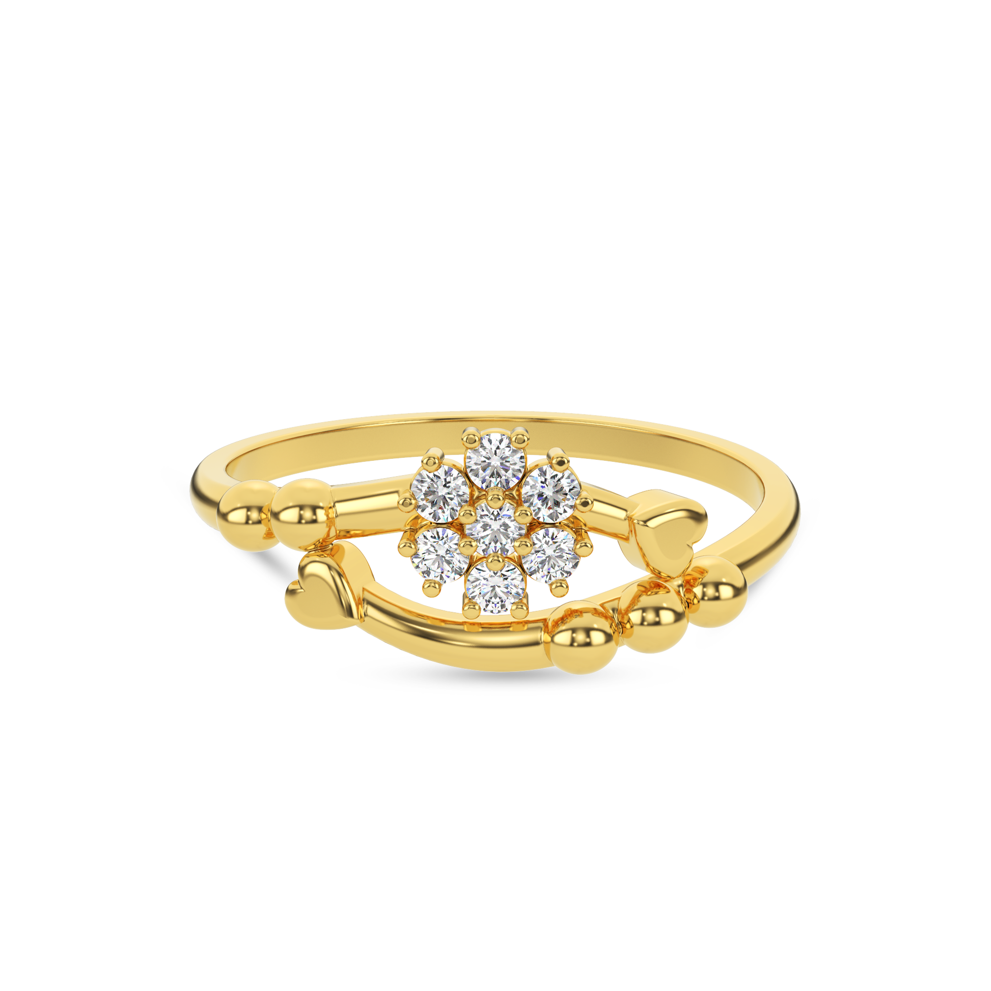 14 Kt Yellow Gold Diamond Ring